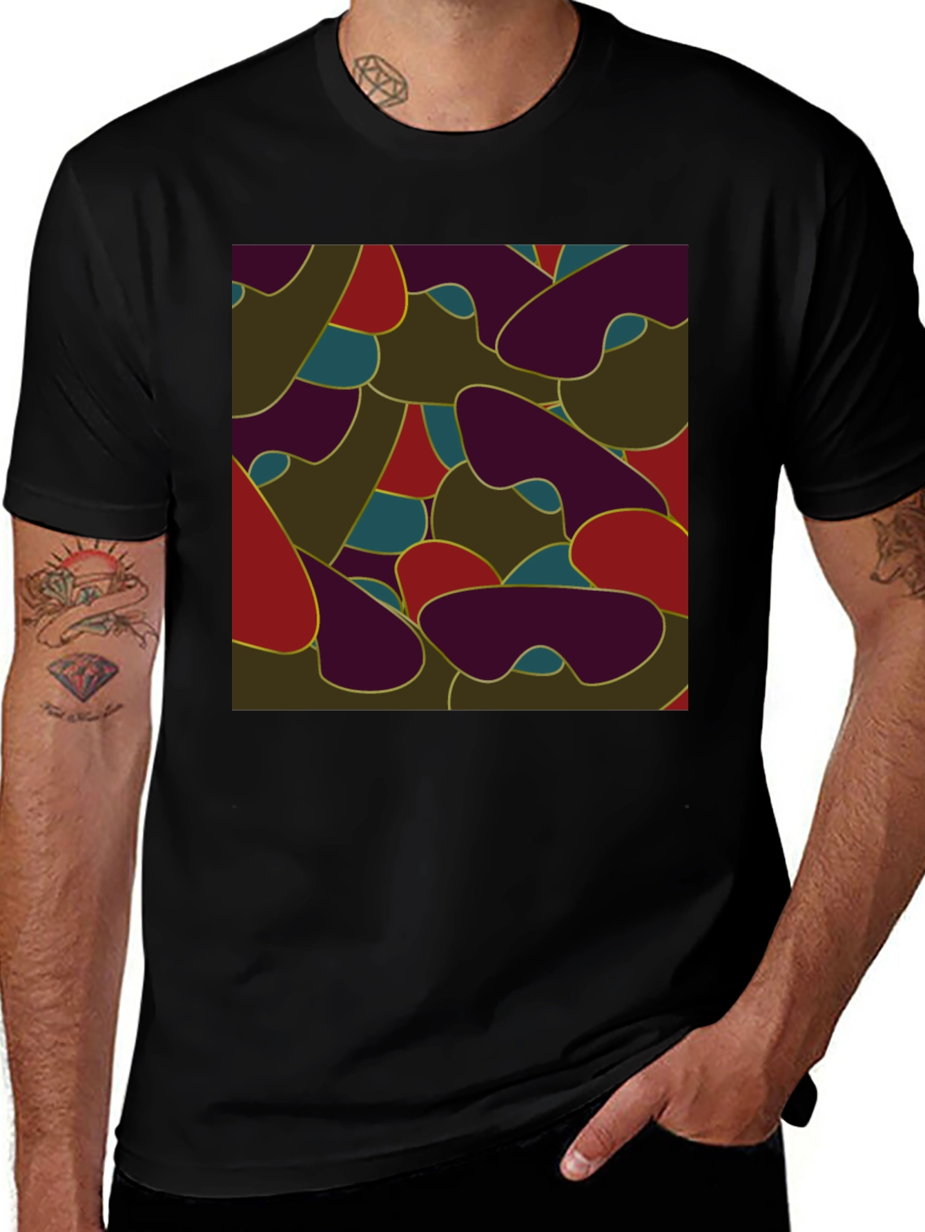 Abstract Camo Style Mens T-Shirt