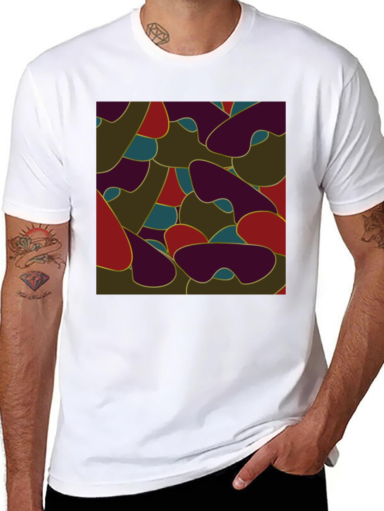 Abstract Camo Style Mens T-Shirt