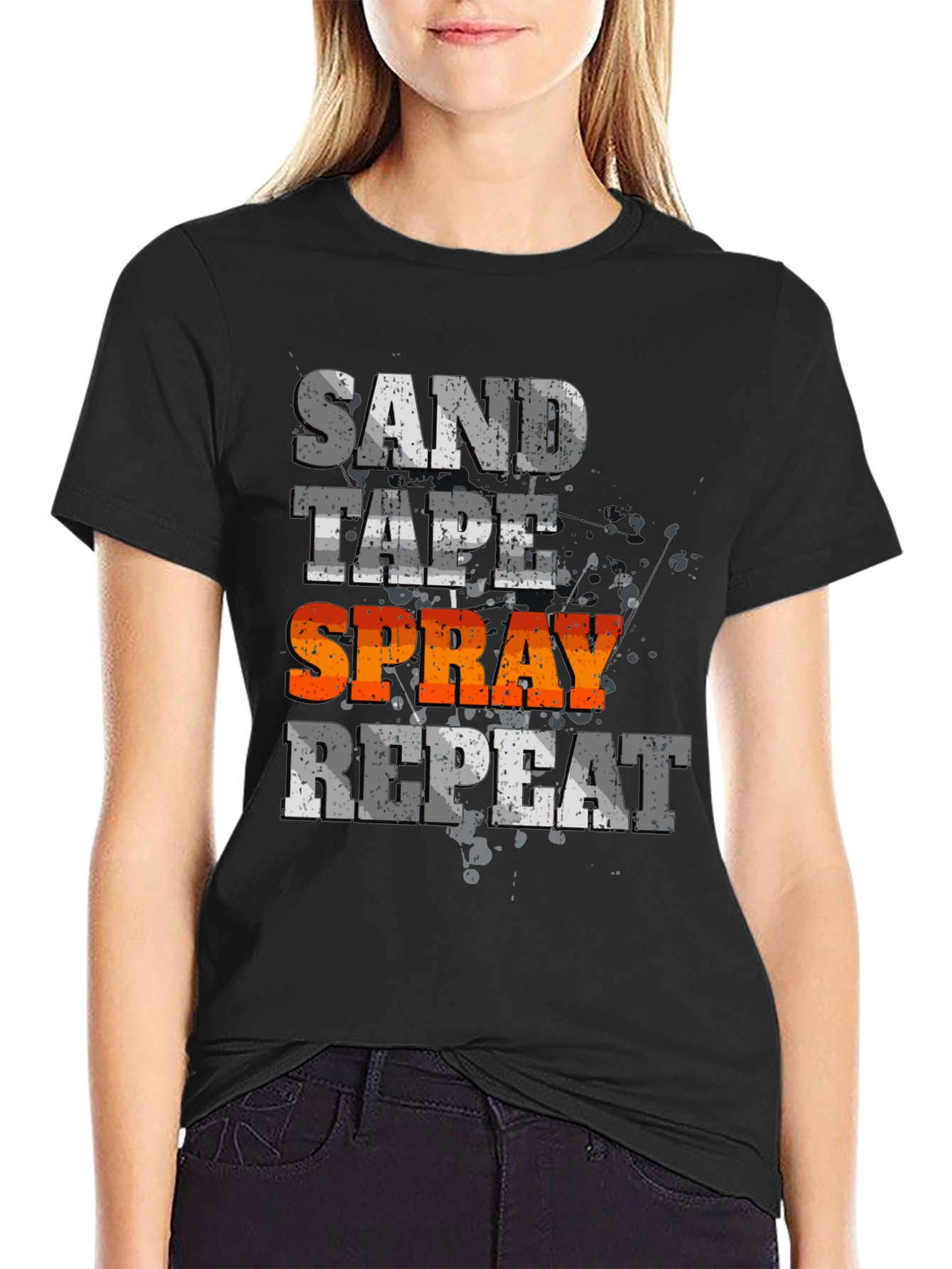 Sand Tape Spray Repeat - Graphic Tee