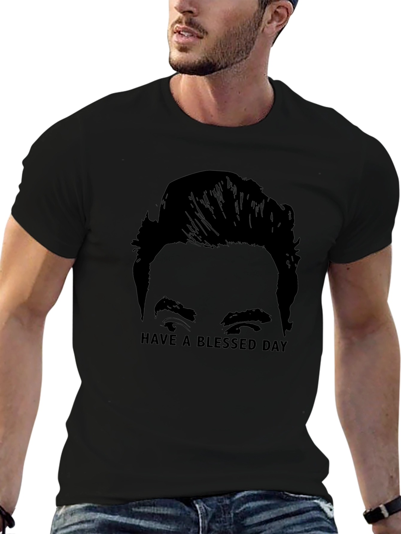 Have a Blessed Day Graphic Black T-Shirt