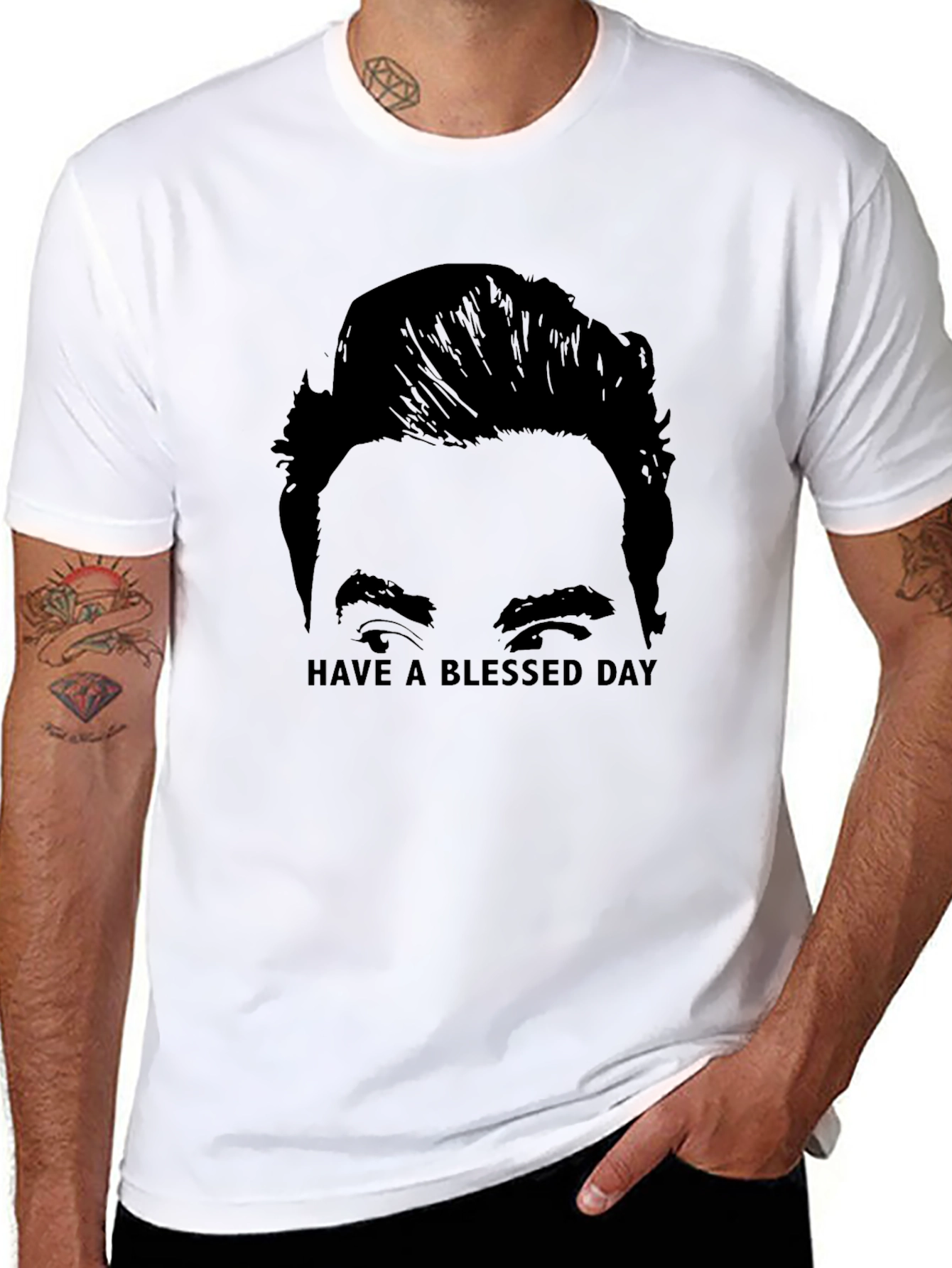 Have a Blessed Day Graphic Black T-Shirt