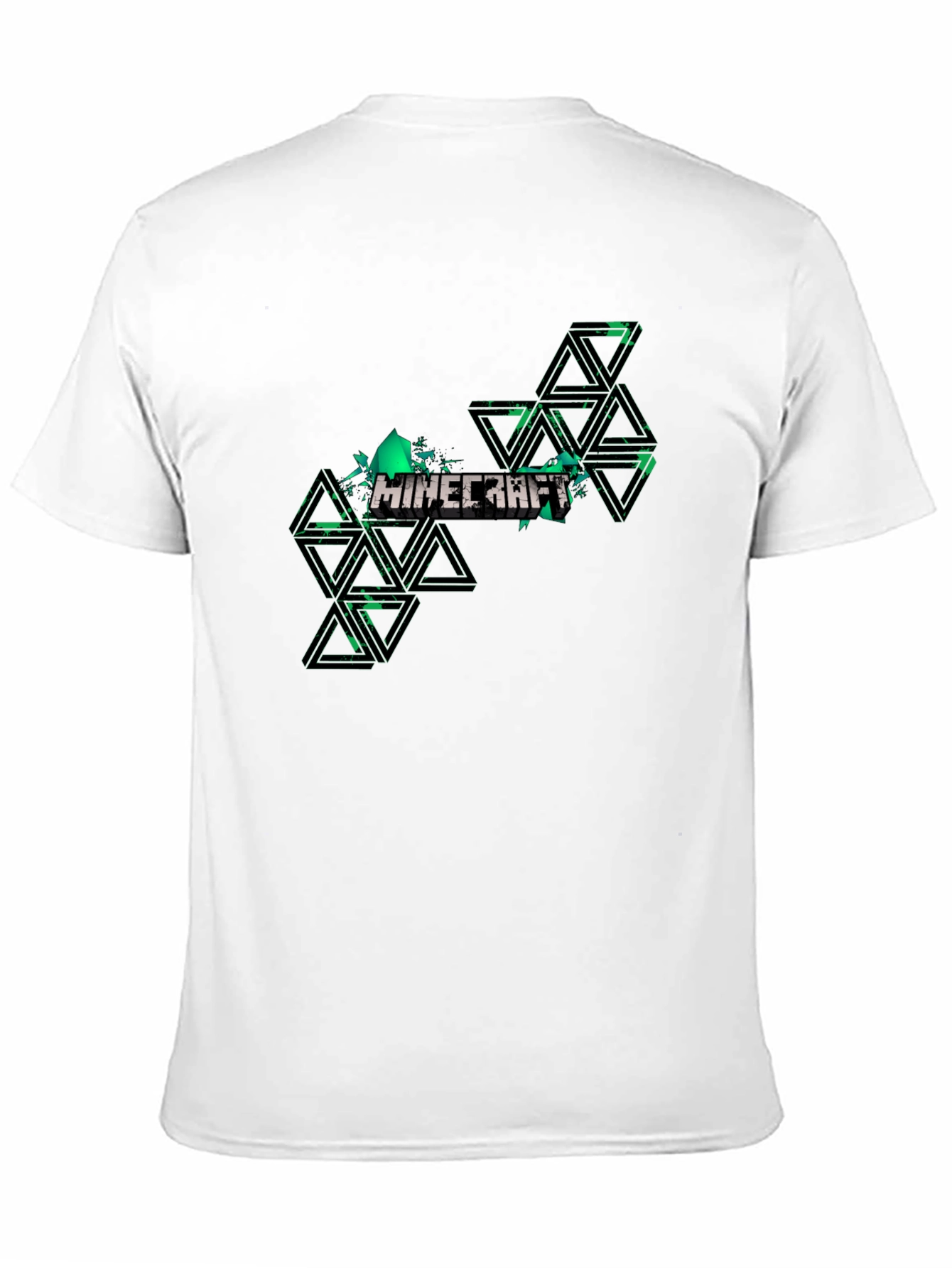 Minecraft Graphic Tee - Black Cotton Casual Shirt