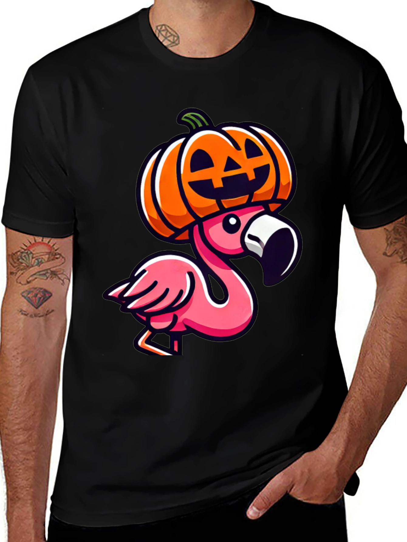 Flamingo Pumpkin Halloween T-Shirt