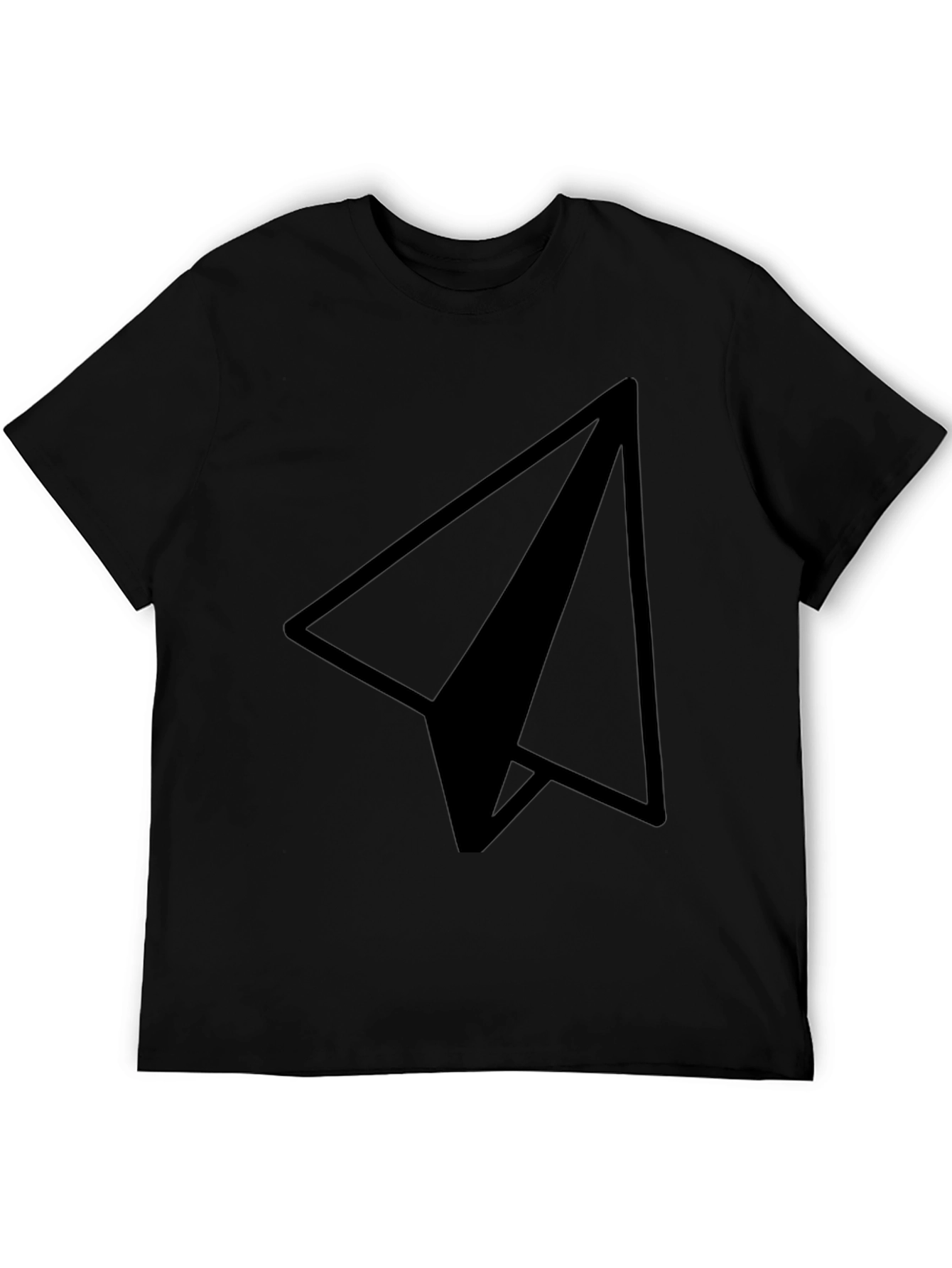 Black Paper Plane Graphic Tee - Modern Style