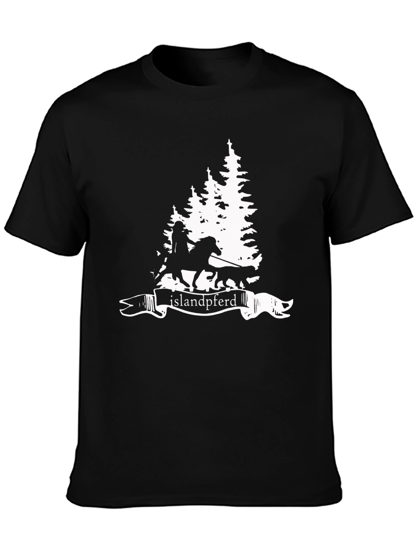 Islandpferd Forest Graphic Tee - Black
