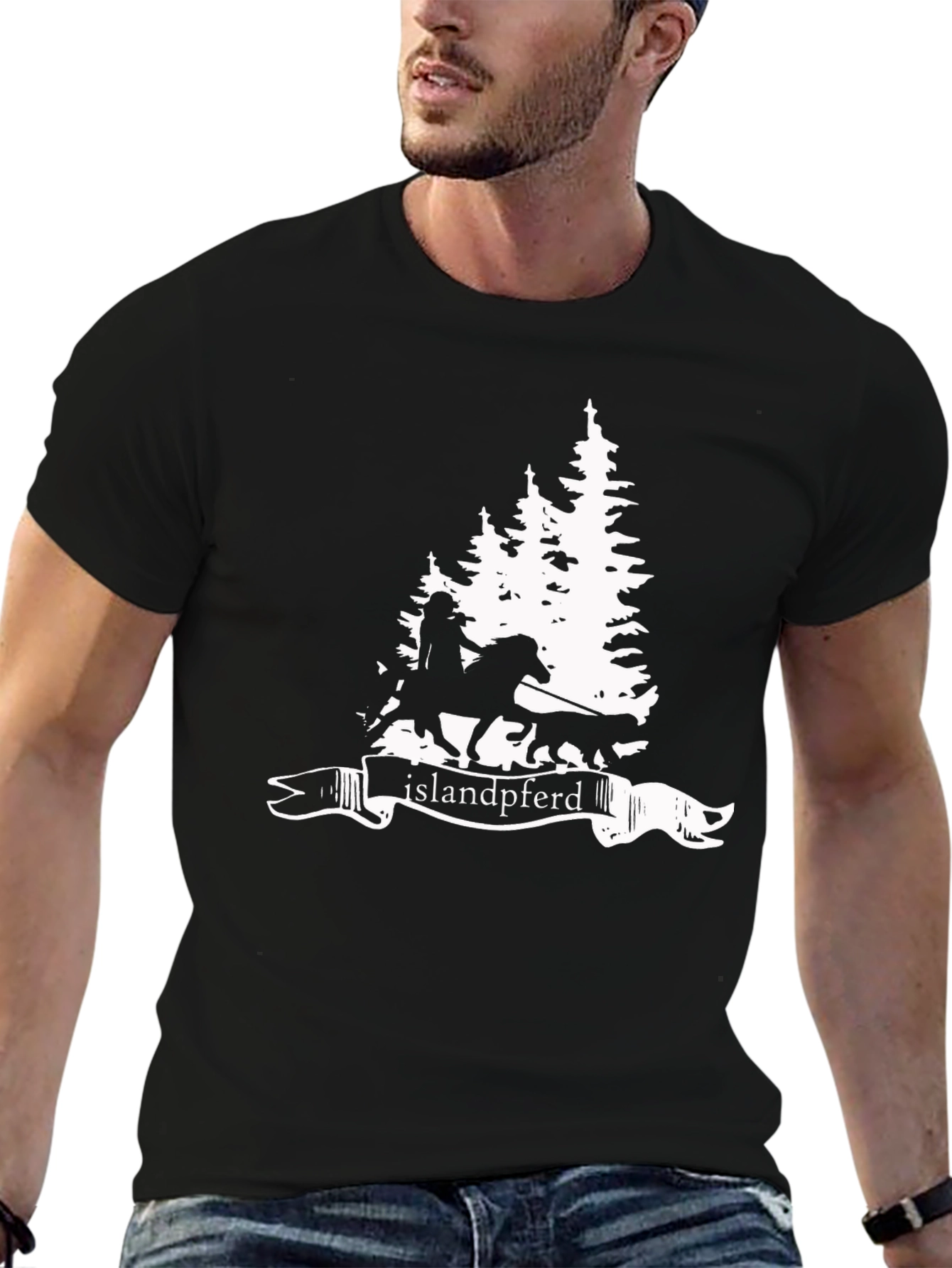 Islandpferd Forest Graphic Tee - Black