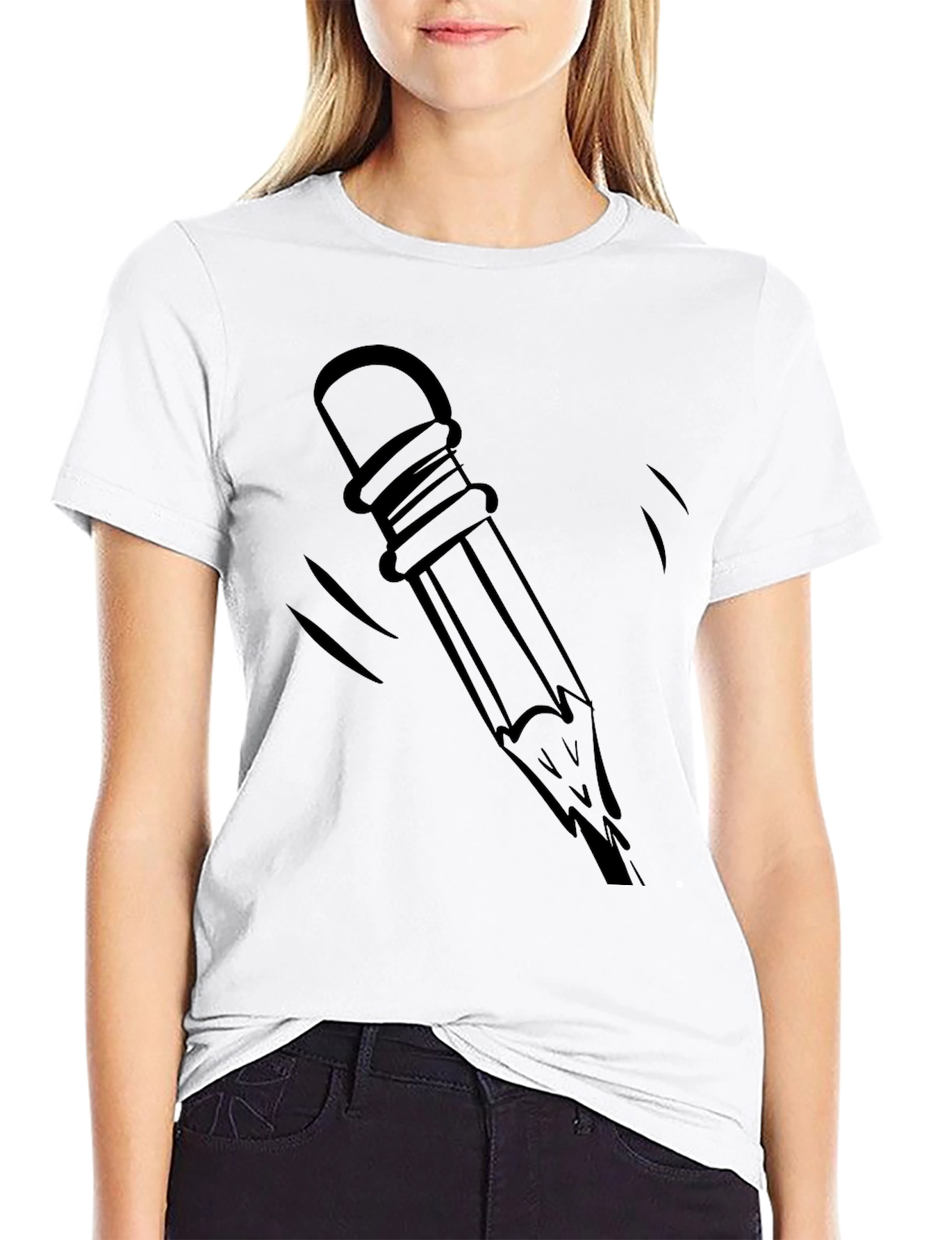 Pencil Graphic Black T-Shirt