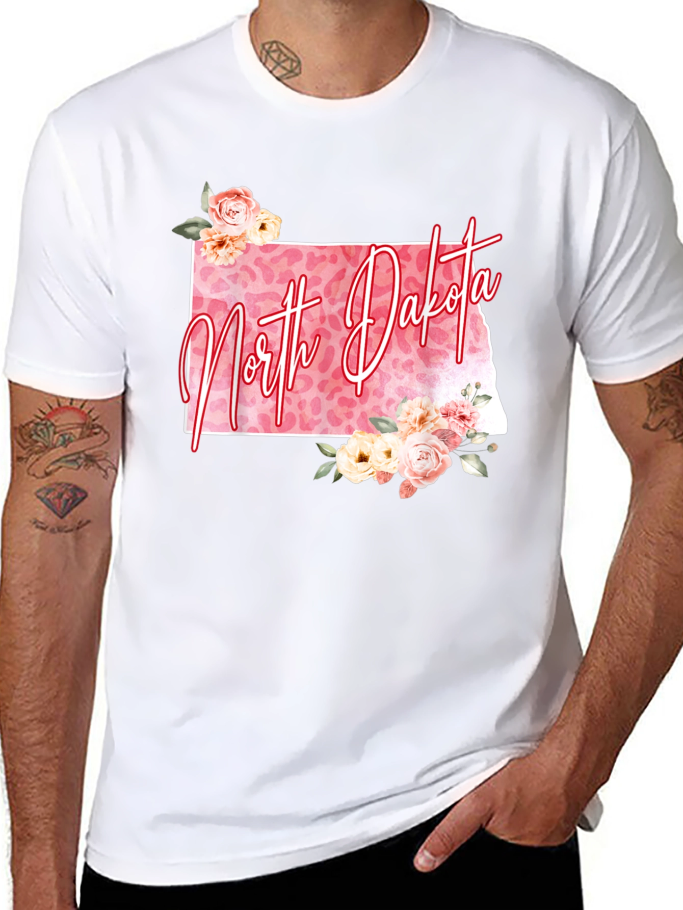 North Dakota Floral Graphic Tee