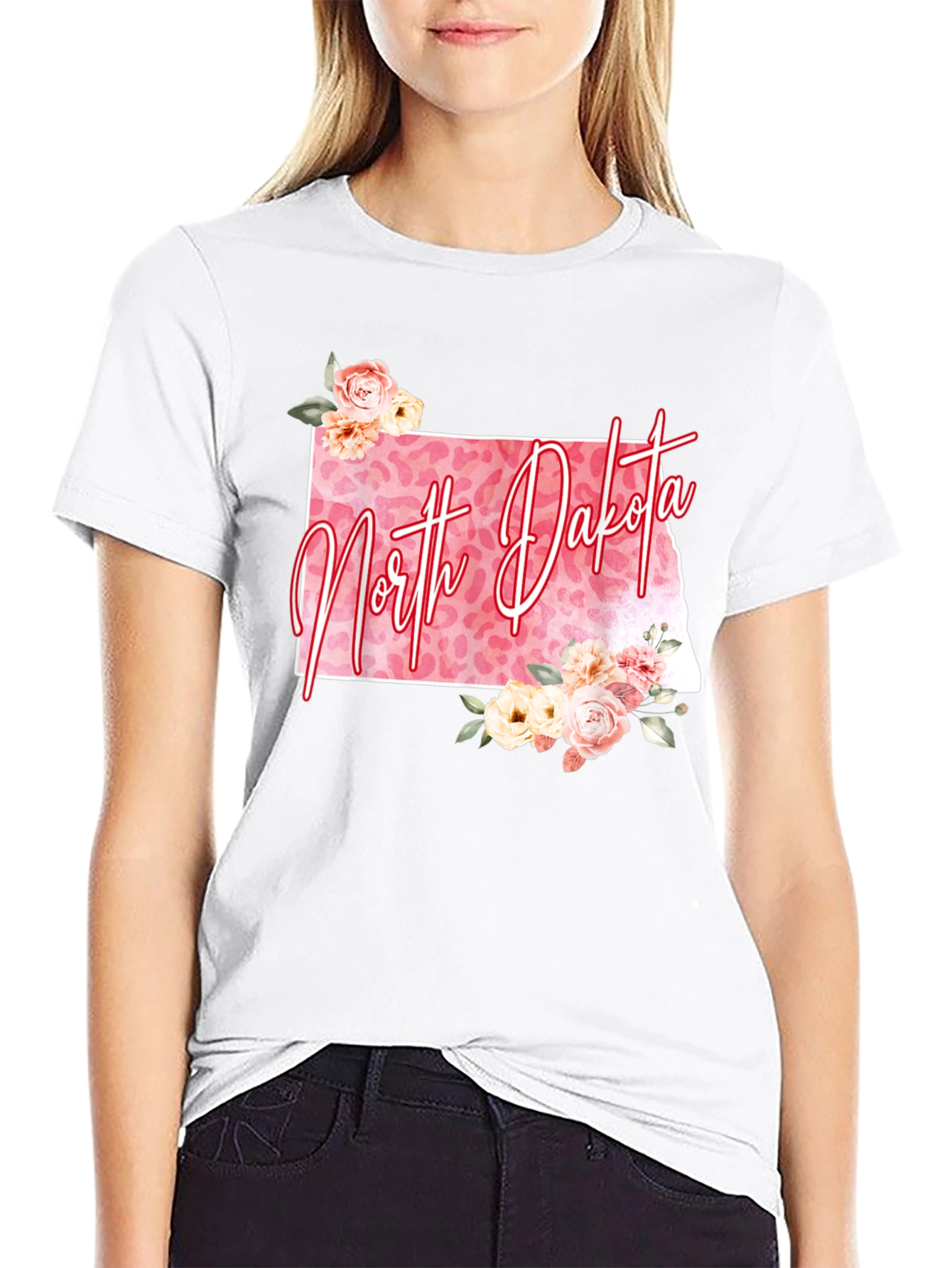North Dakota Floral Graphic Tee