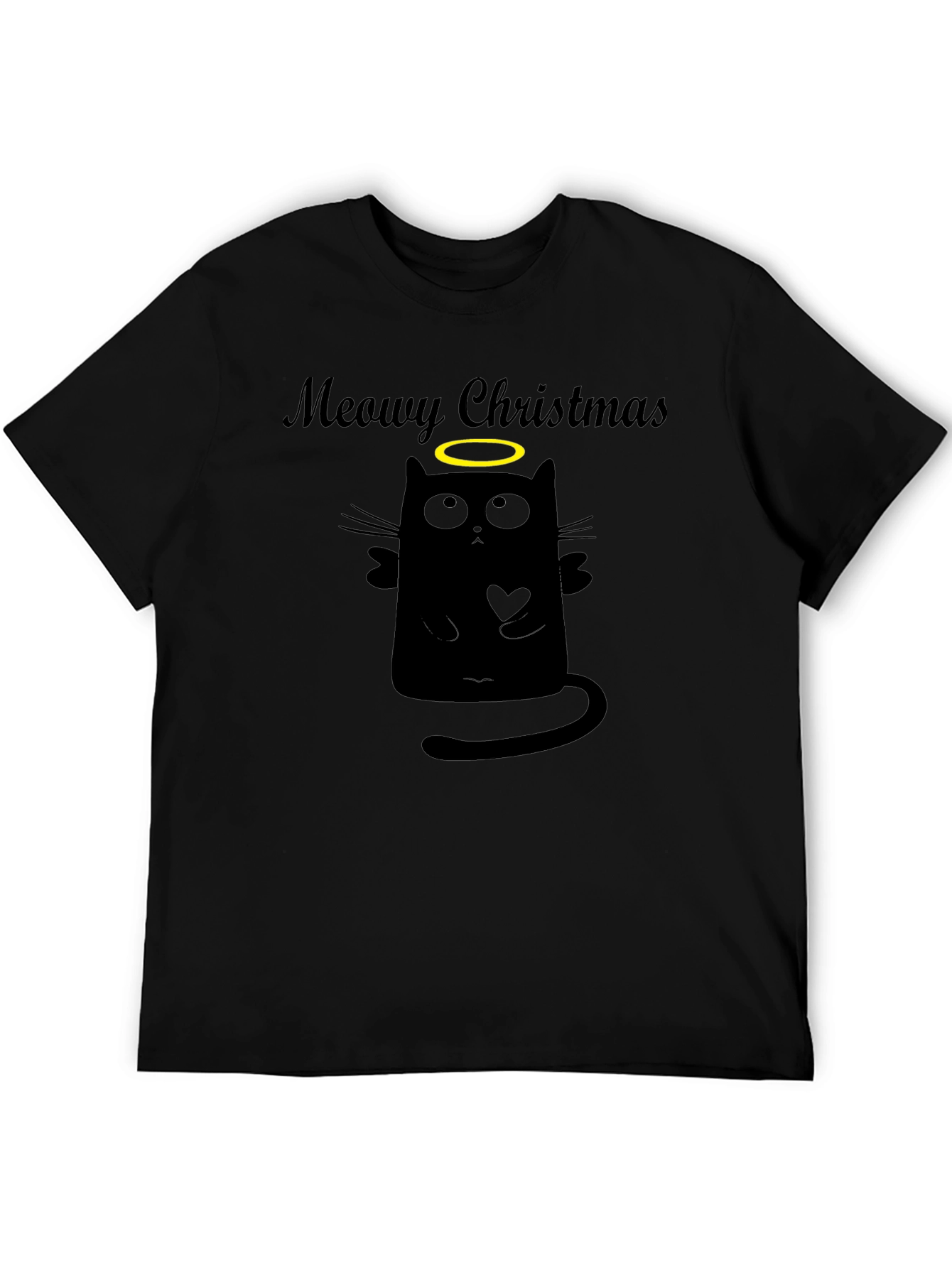 Meowy Christmas Cat Angel Graphic Tee