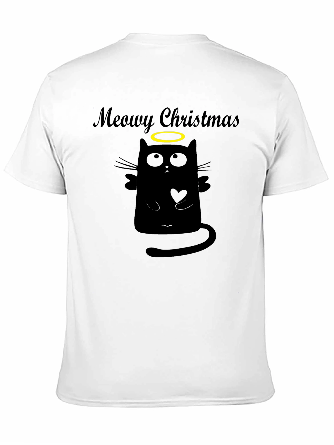Meowy Christmas Cat Angel Graphic Tee
