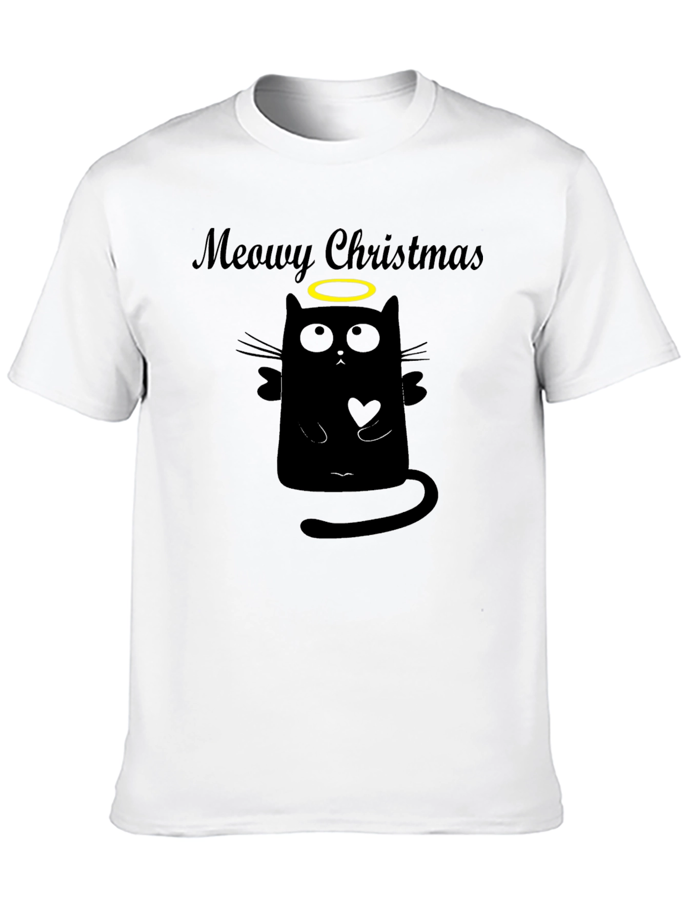 Meowy Christmas Cat Angel Graphic Tee