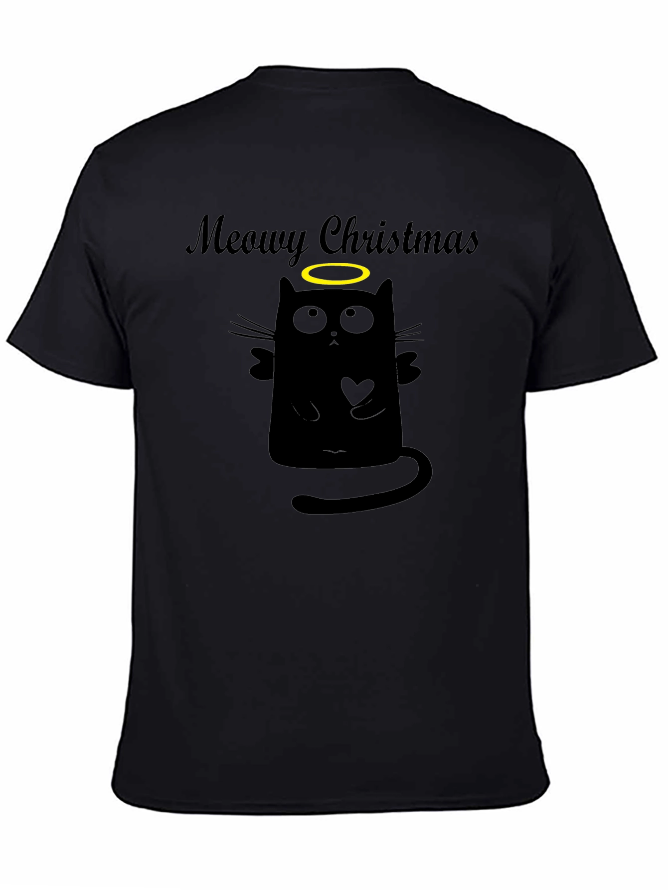 Meowy Christmas Cat Angel Graphic Tee