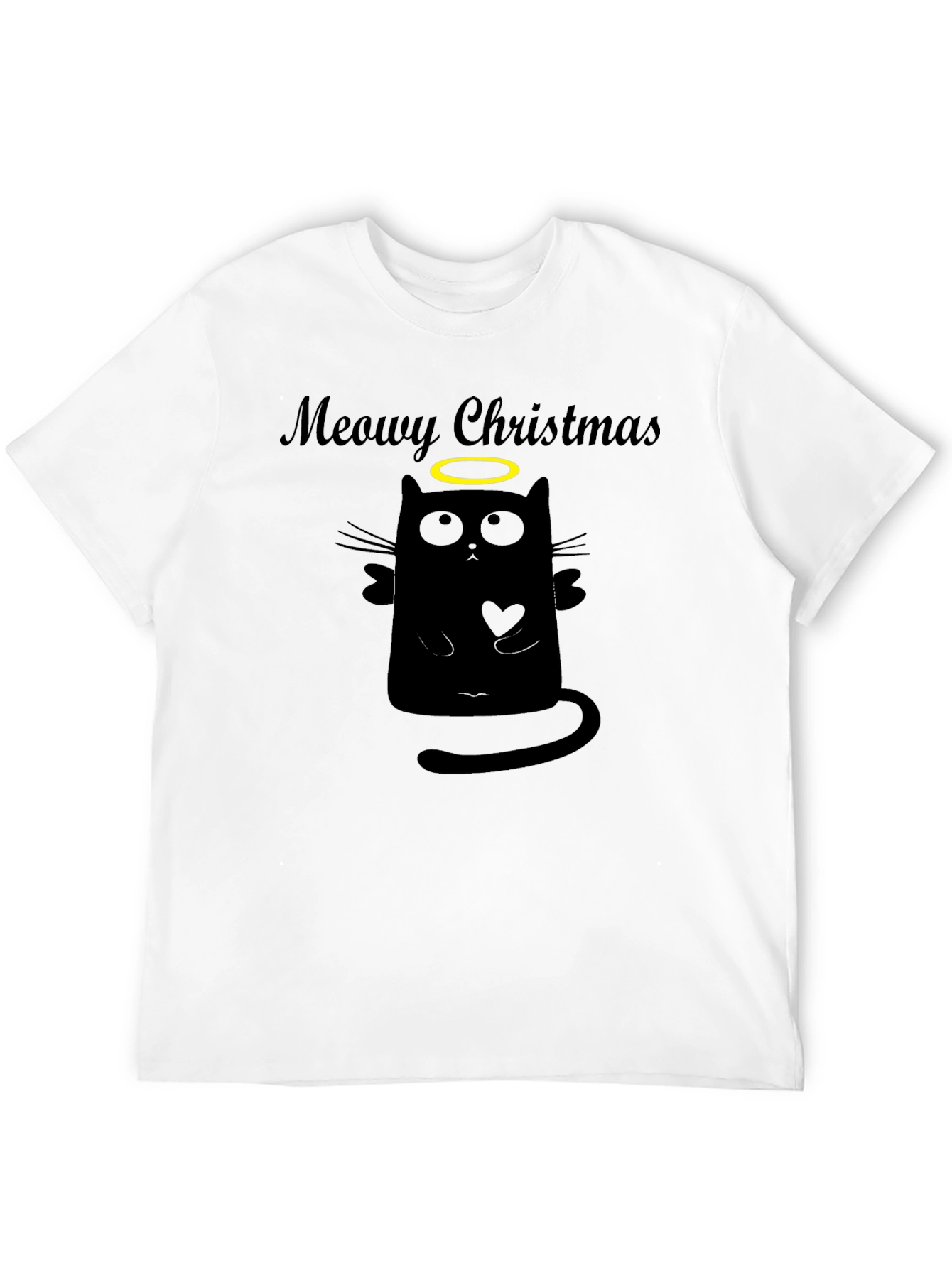Meowy Christmas Cat Angel Graphic Tee
