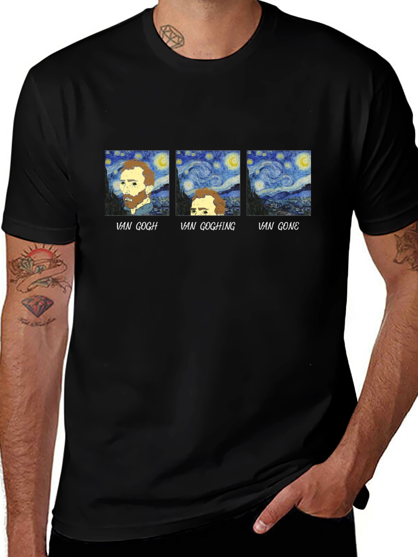 Van Gogh Funny T-Shirt - Starry Night Parody