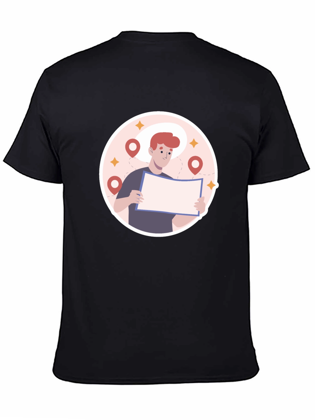 Black Graphic T-Shirt - Lost Traveler Design