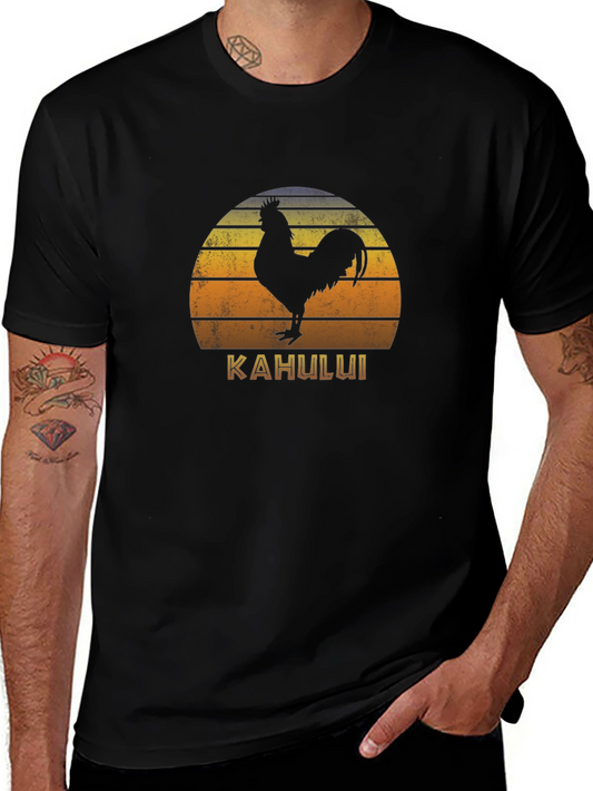 Kahului Rooster Retro Sunset T-Shirt