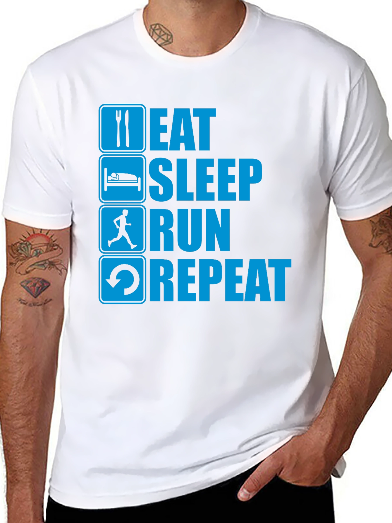 Eat Sleep Run Repeat Graphic T-Shirt