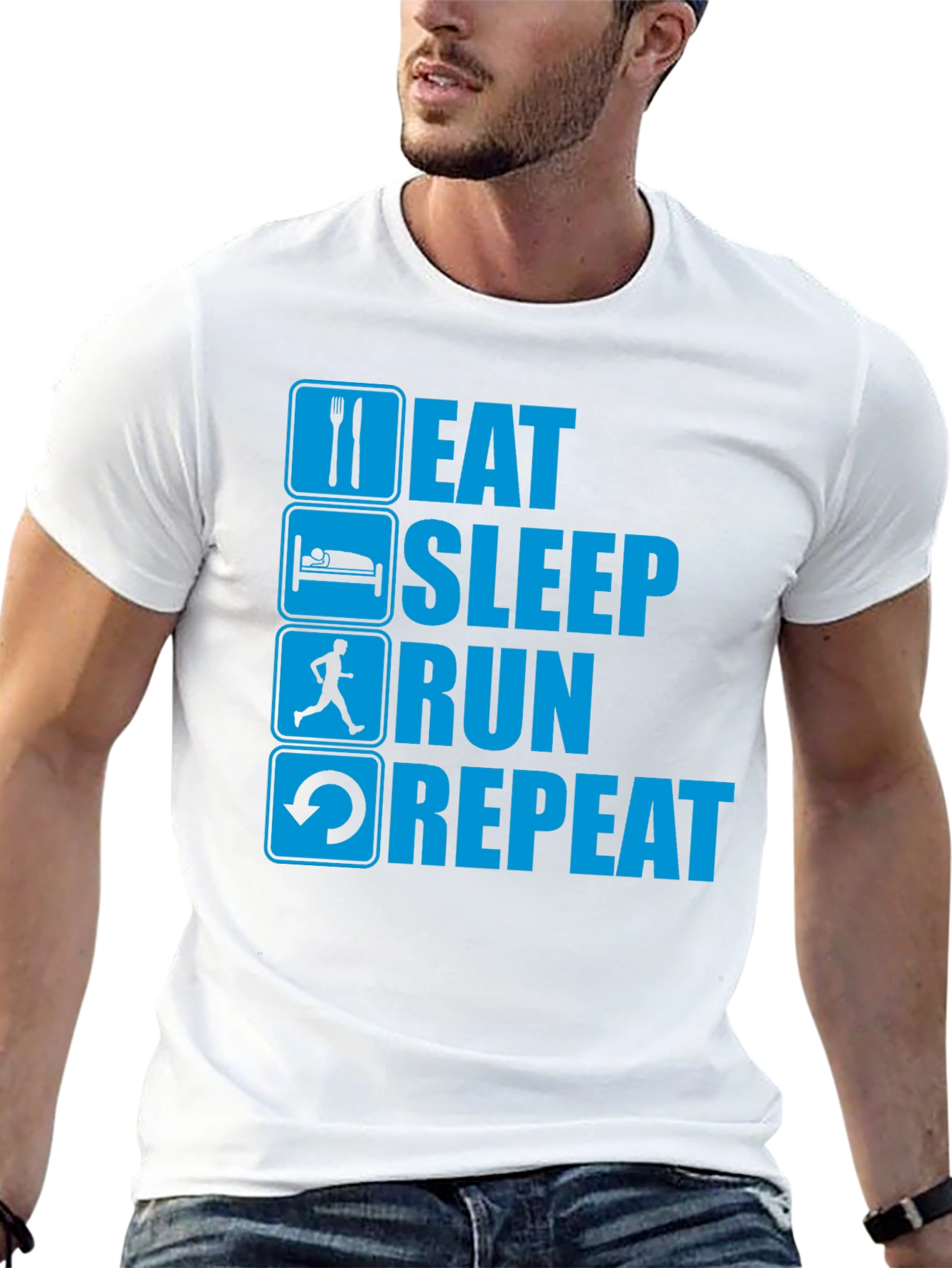 Eat Sleep Run Repeat Graphic T-Shirt