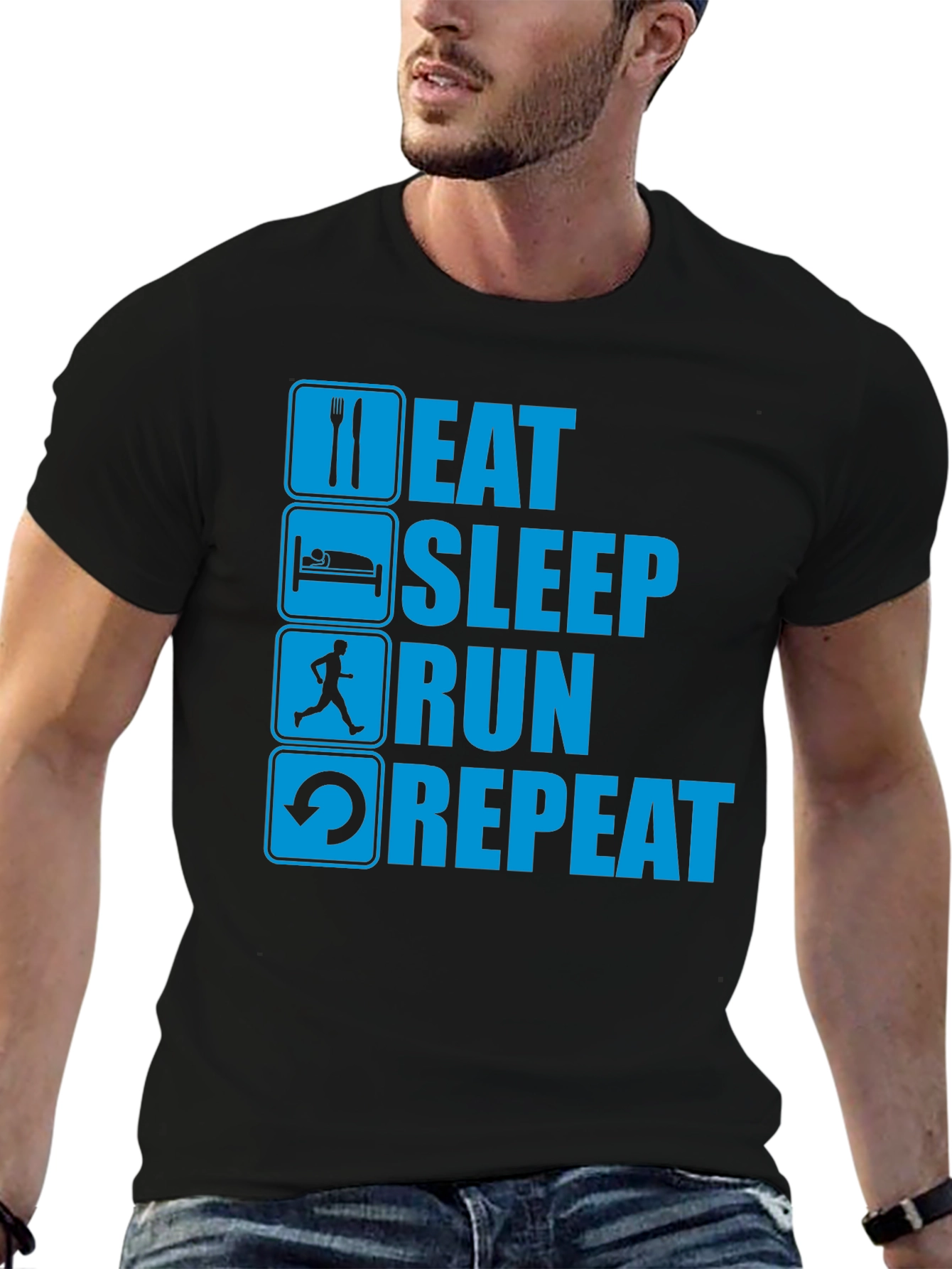 Eat Sleep Run Repeat Graphic T-Shirt