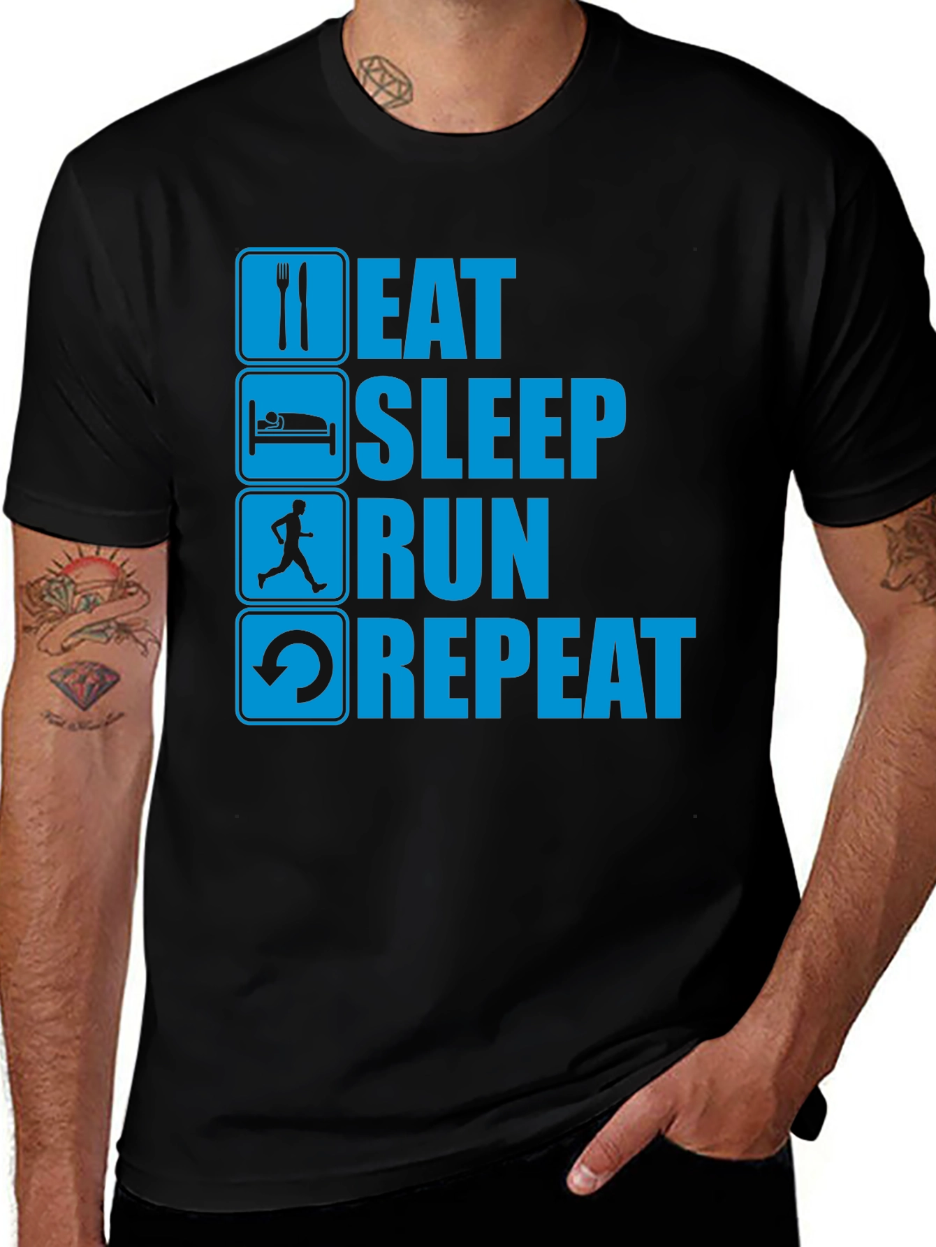 Eat Sleep Run Repeat Graphic T-Shirt