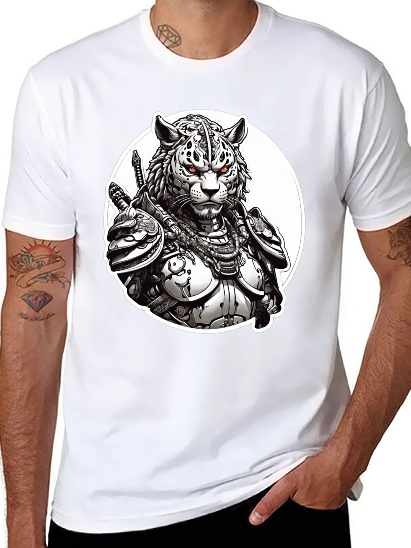 Tiger Samurai Black T-Shirt
