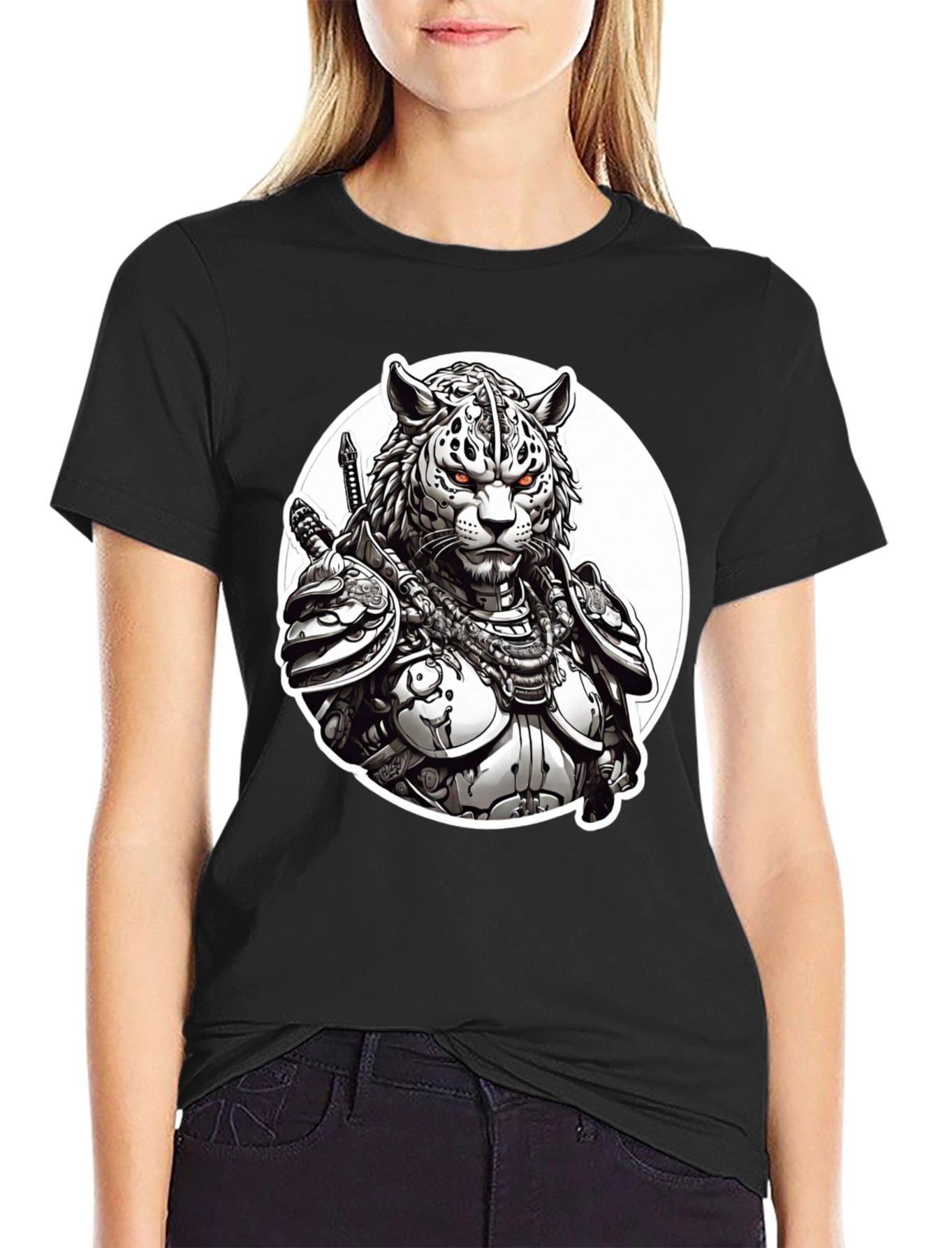 Tiger Samurai Black T-Shirt