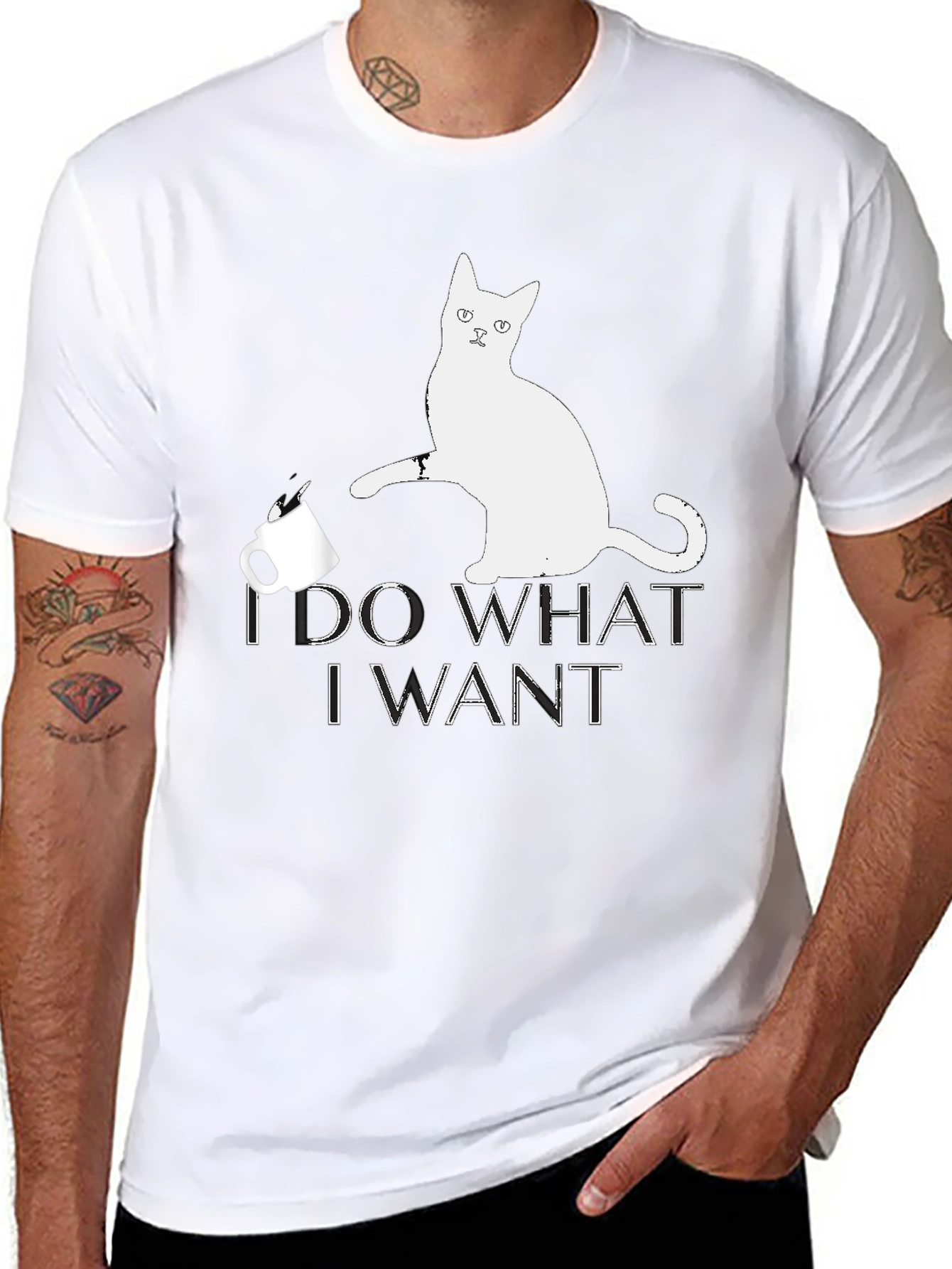 I Do What I Want Cat Graphic T-Shirt