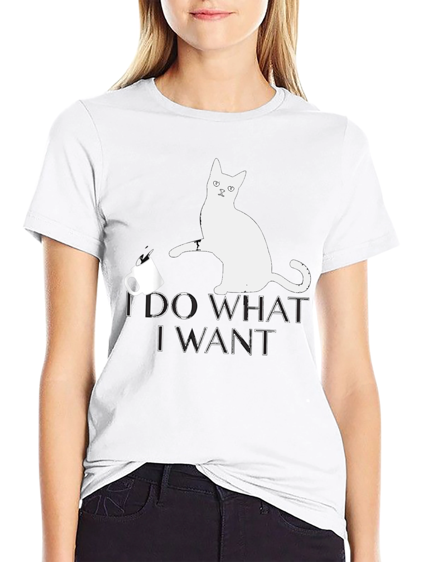 I Do What I Want Cat Graphic T-Shirt