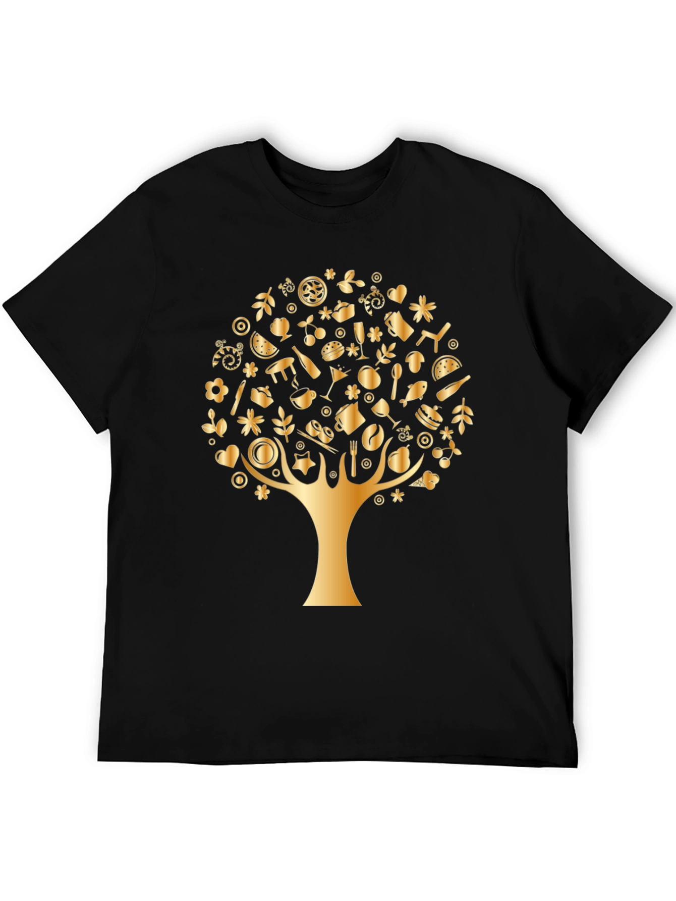 Golden Tree Black T-Shirt