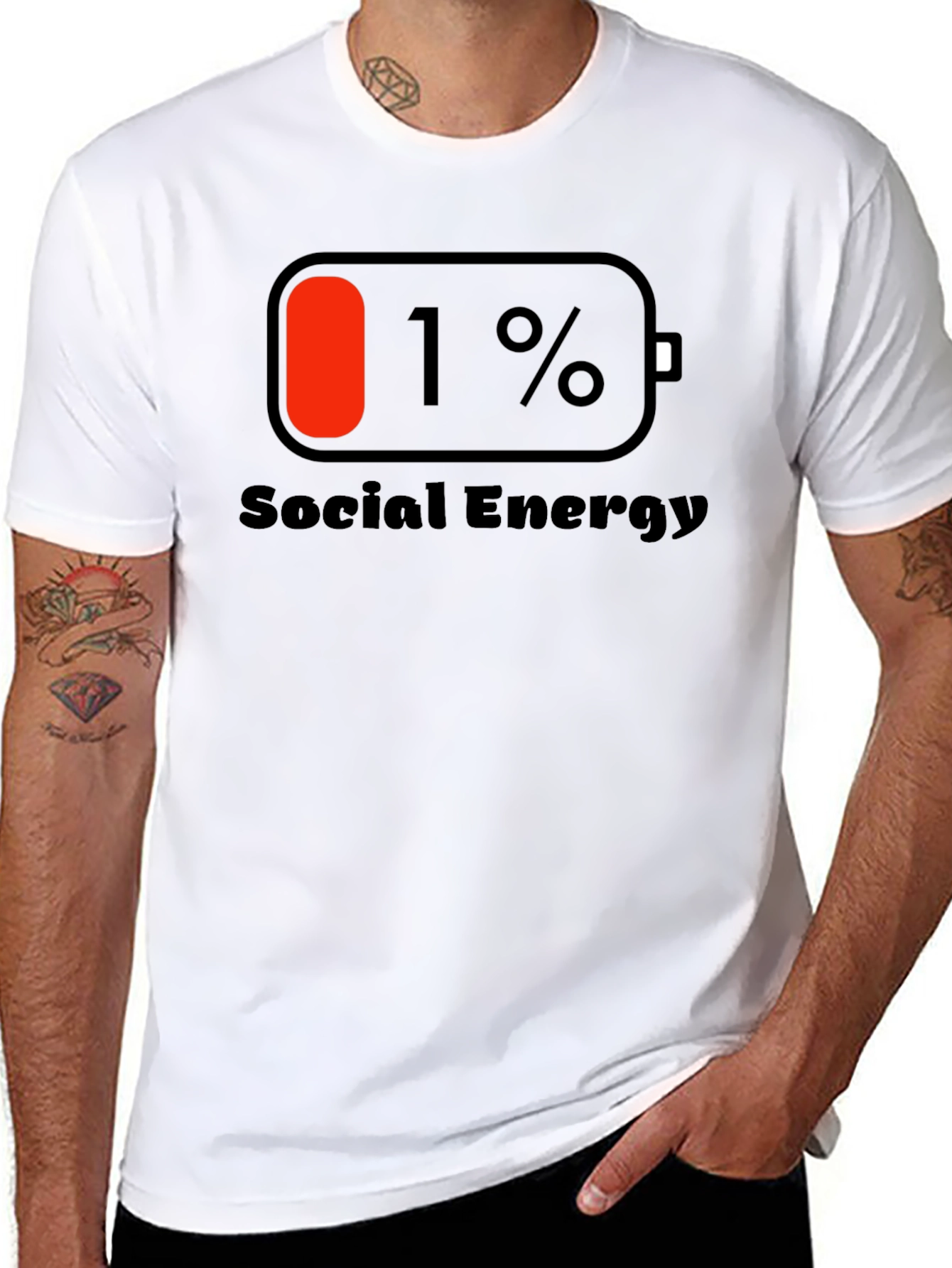 Social Energy 1% T-Shirt - Black Cotton Tee