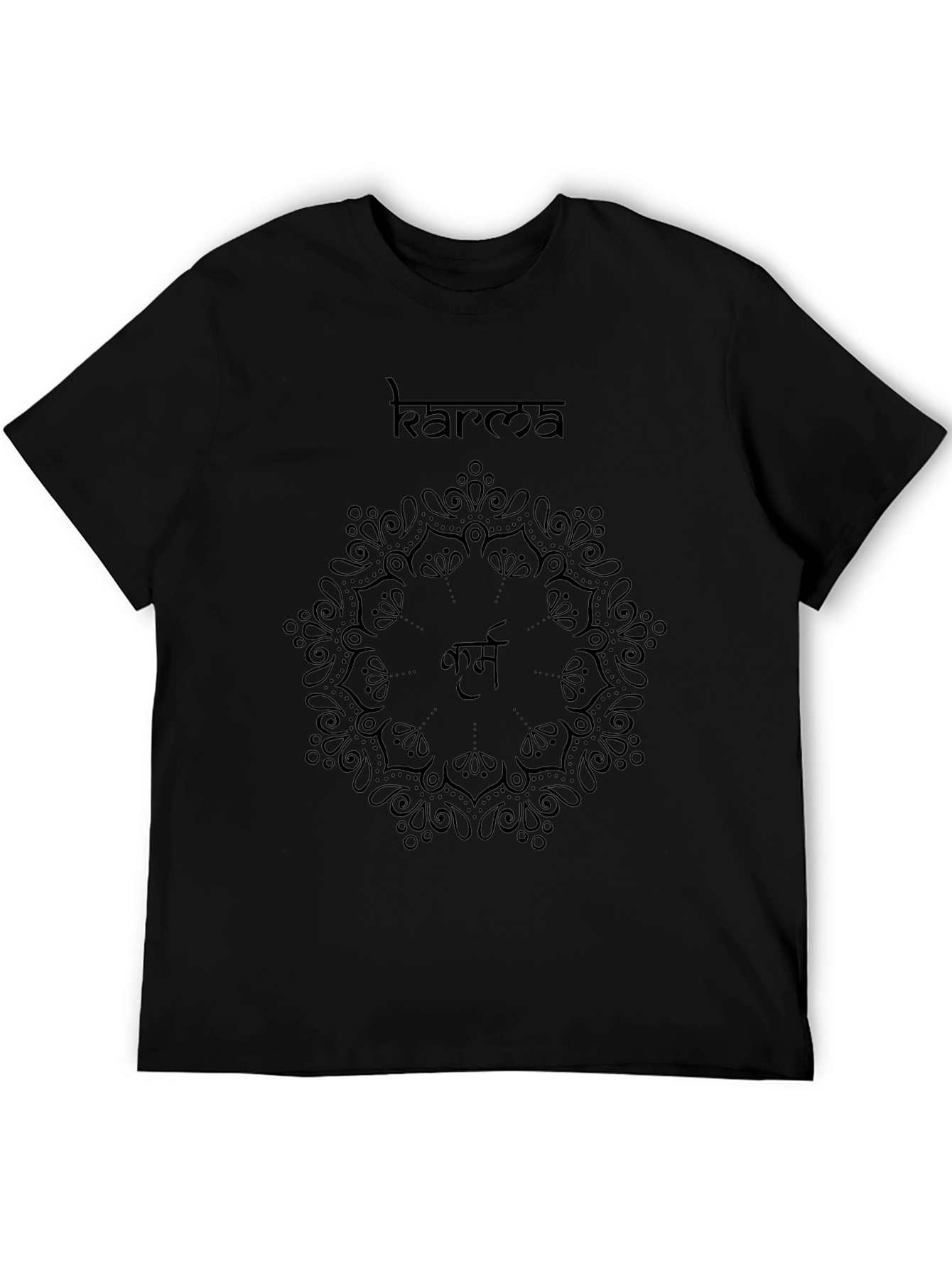 Karma Mandala Graphic Tee - Black