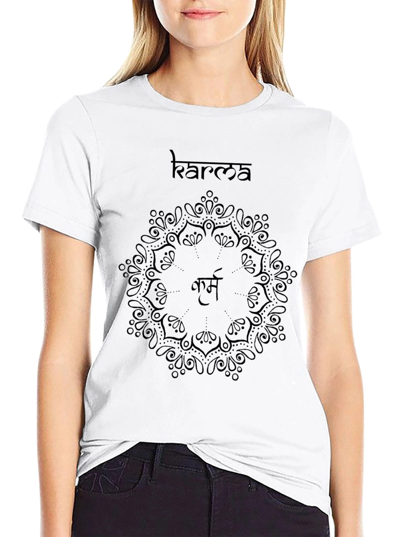 Karma Mandala Graphic Tee - Black