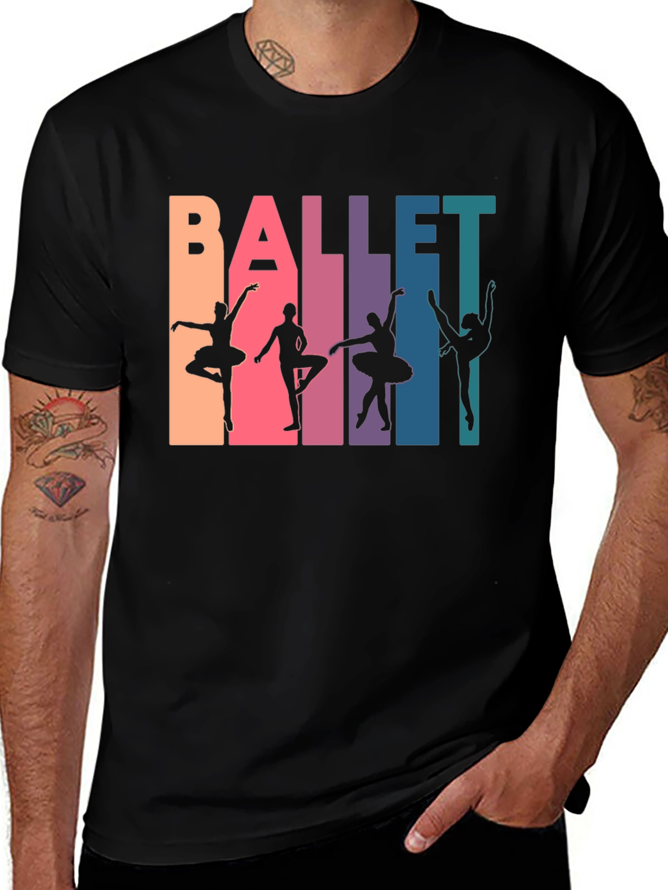 Ballet Dancer Graphic Tee - Mens Black T-Shirt