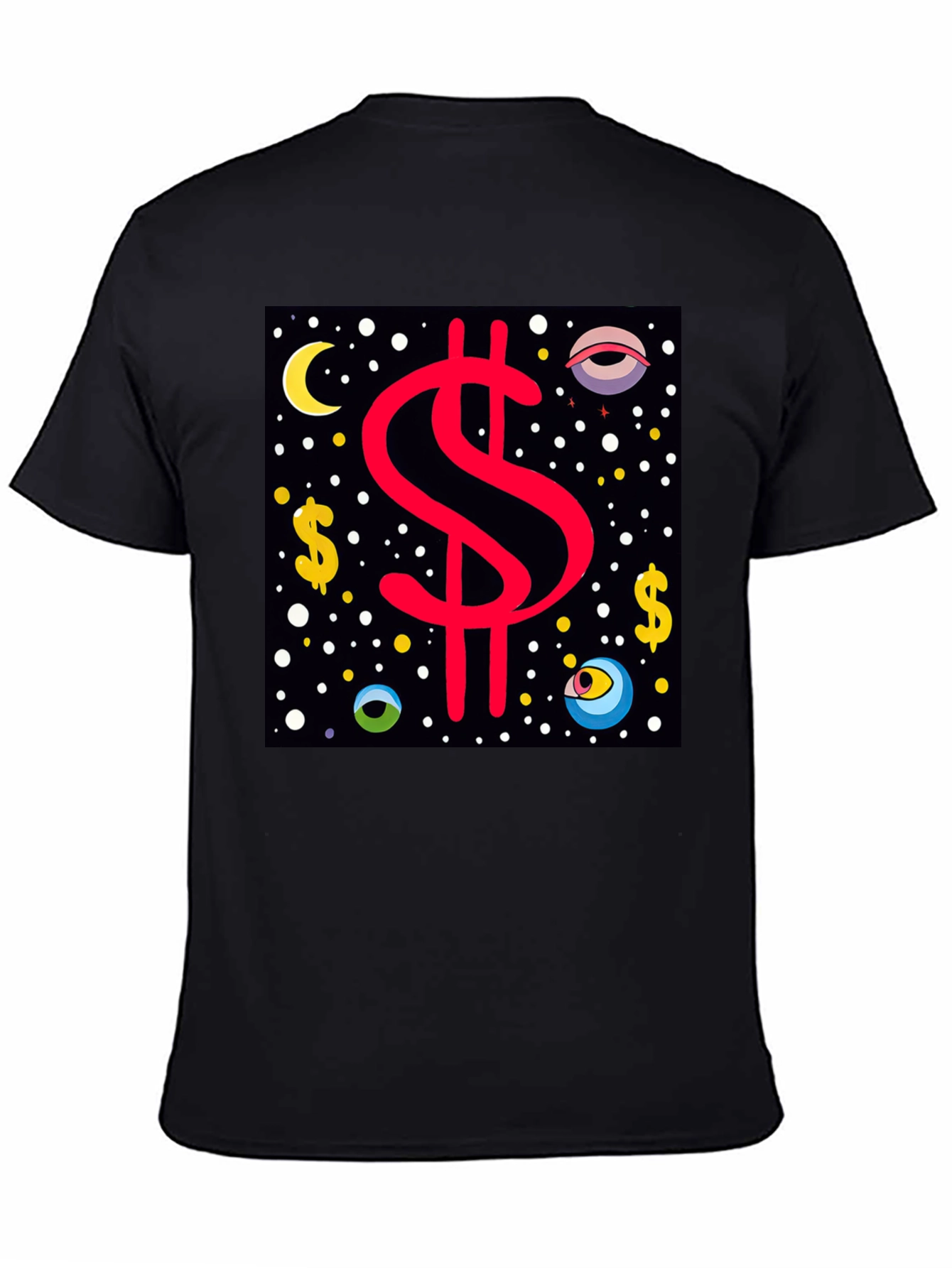 Dollar Sign Graphic Tee - Black Cotton