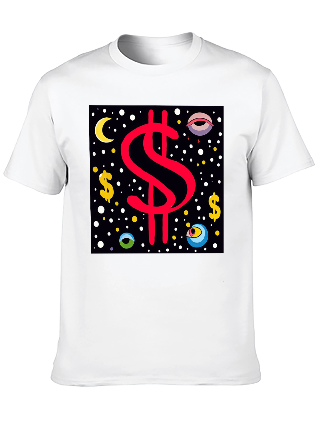 Dollar Sign Graphic Tee - Black Cotton