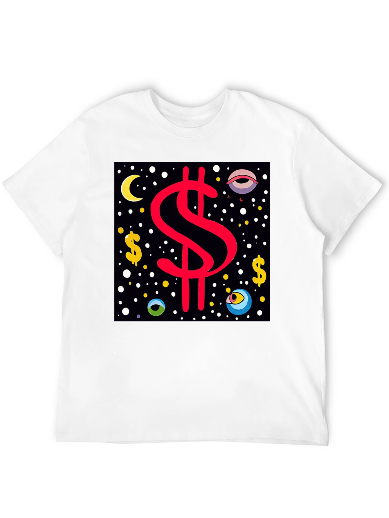 Dollar Sign Graphic Tee - Black Cotton