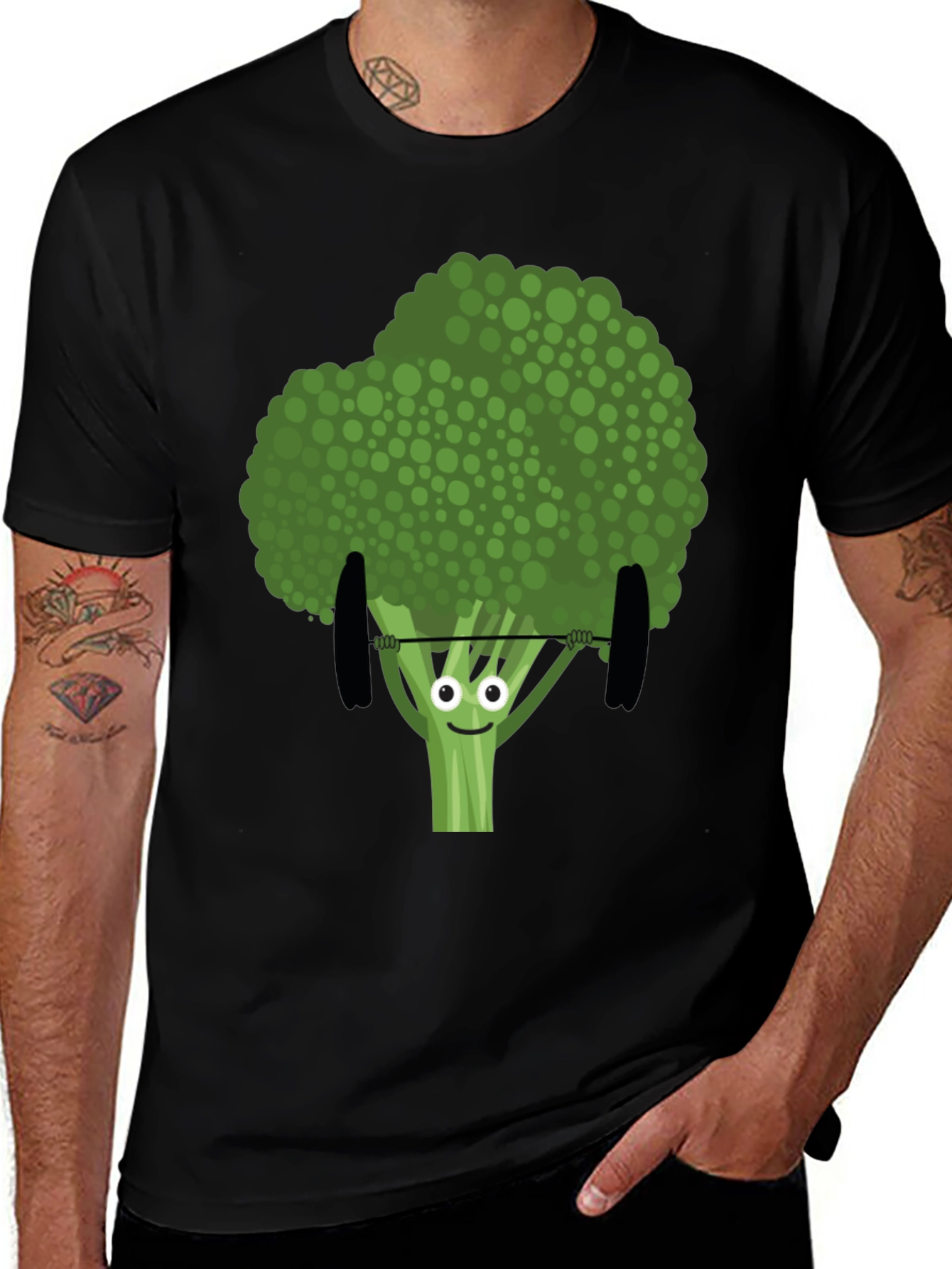 Broccoli Weightlifting Funny Graphic Tee
