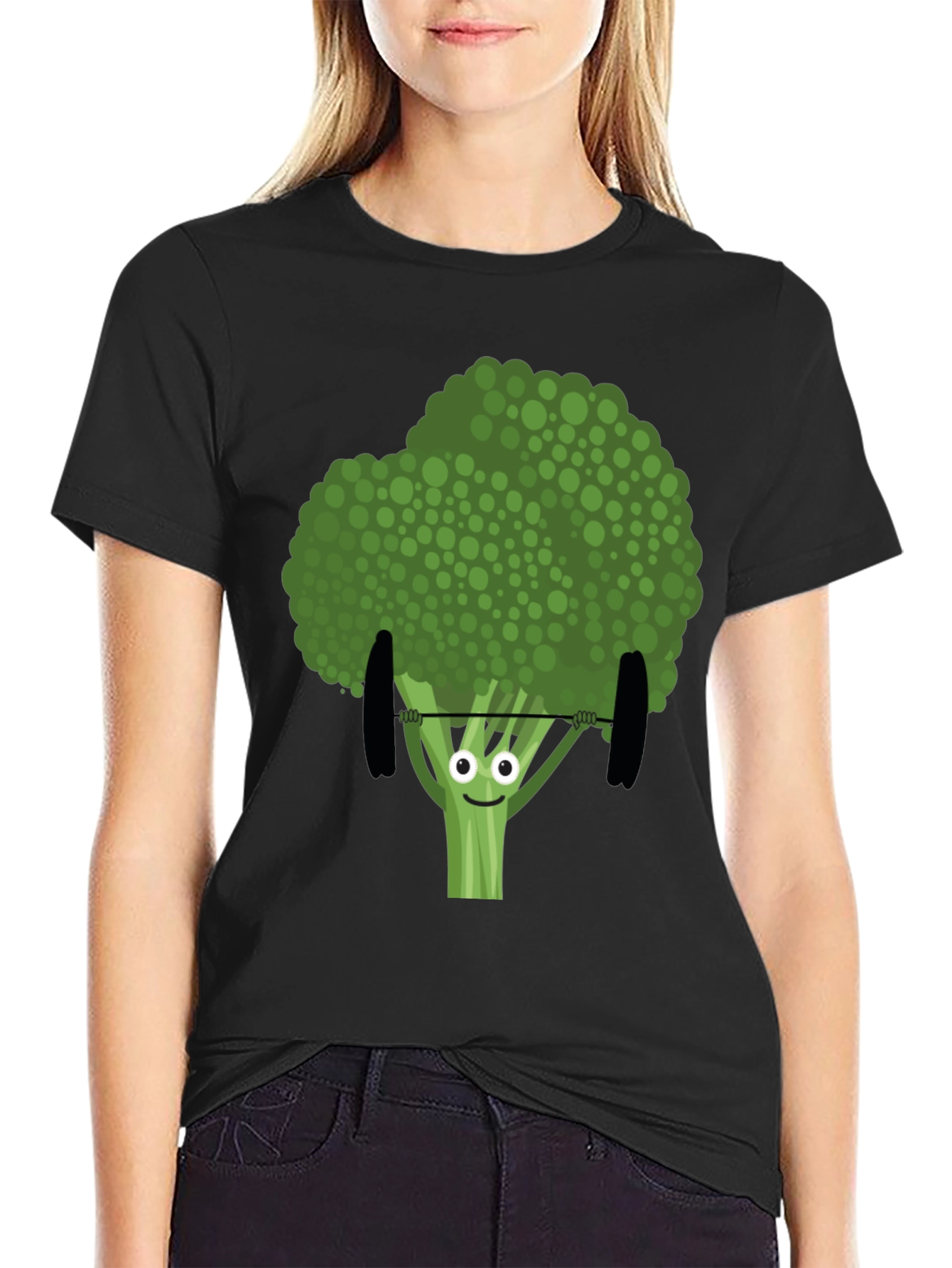 Broccoli Weightlifting Funny Graphic Tee