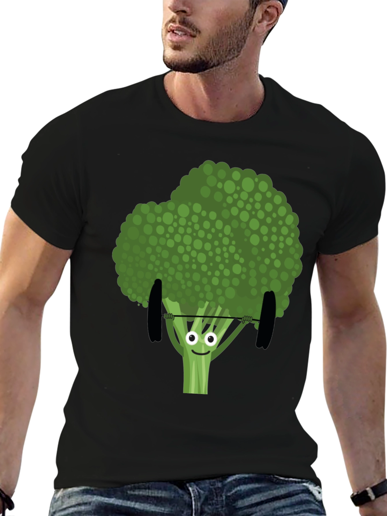 Broccoli Weightlifting Funny Graphic Tee