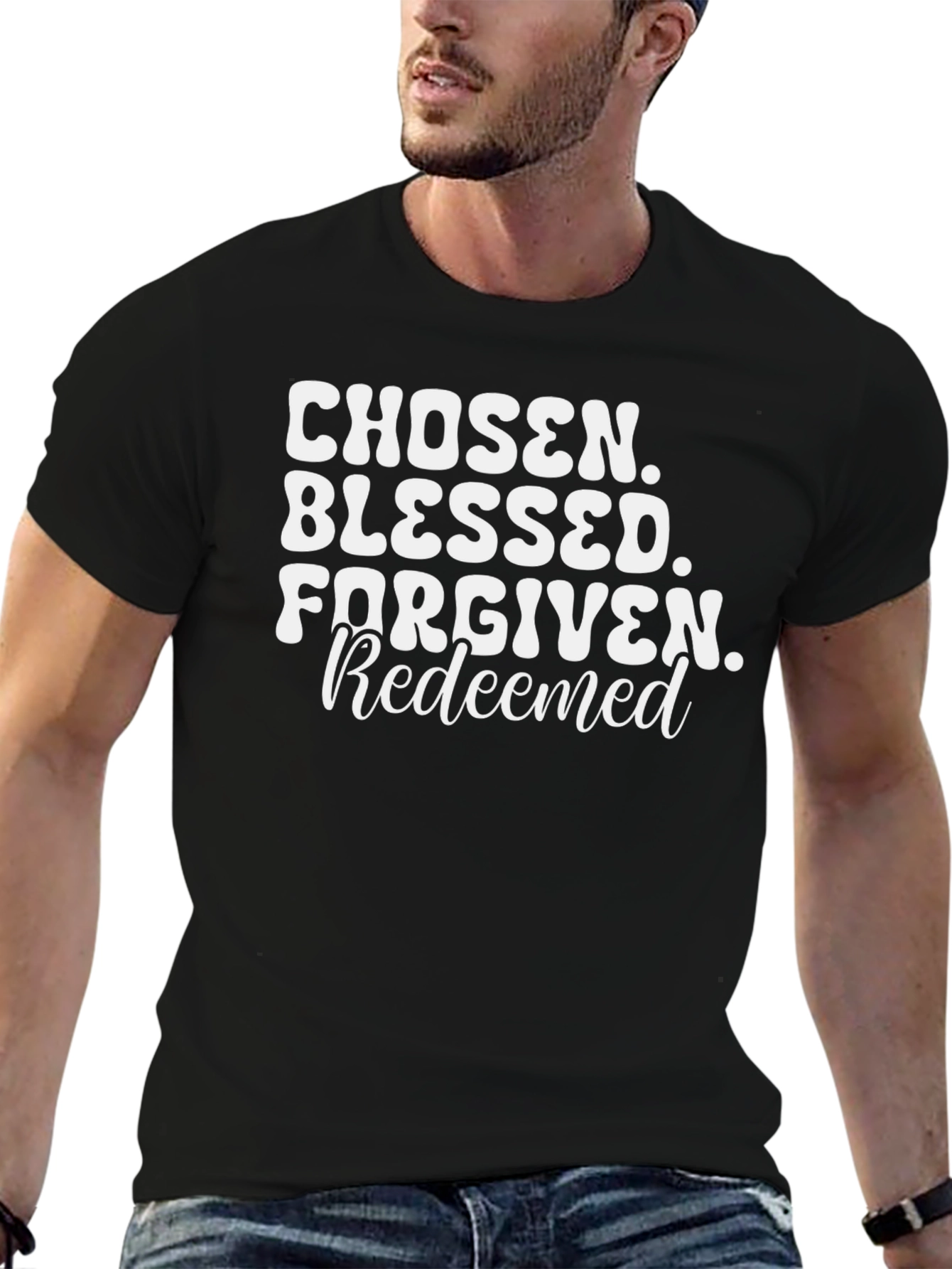 Chosen Blessed Forgiven Redeemed Graphic Tee