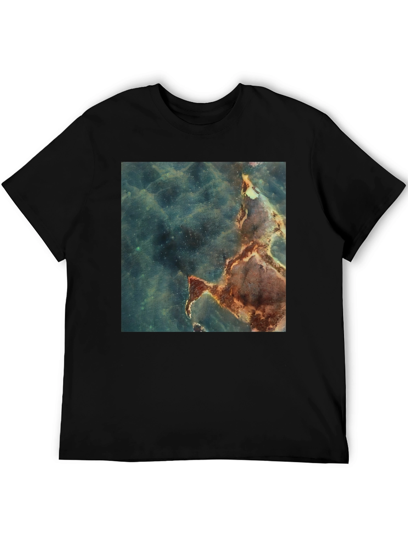 Nebula Print Black T-Shirt - Unique Graphic Tee