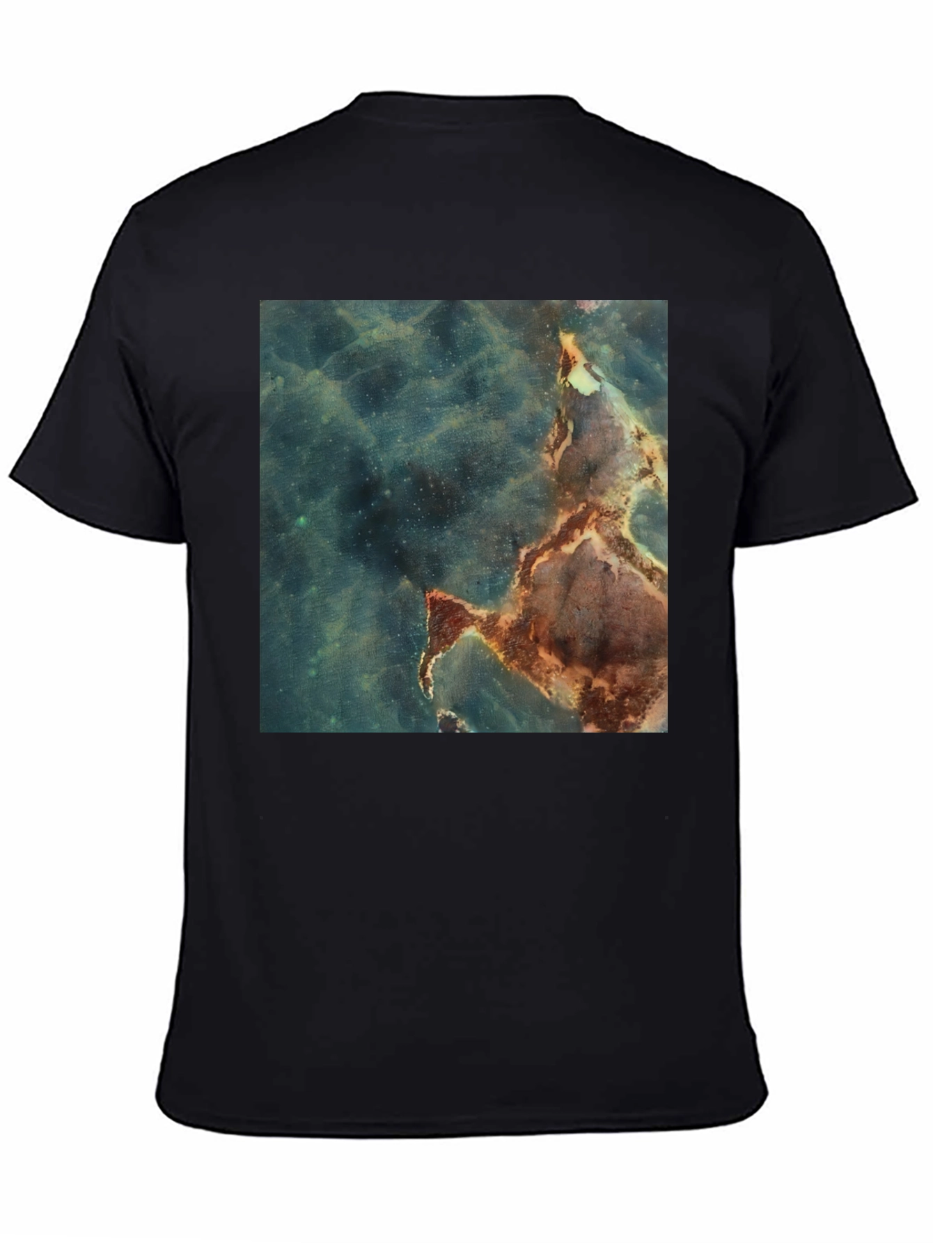 Nebula Print Black T-Shirt - Unique Graphic Tee