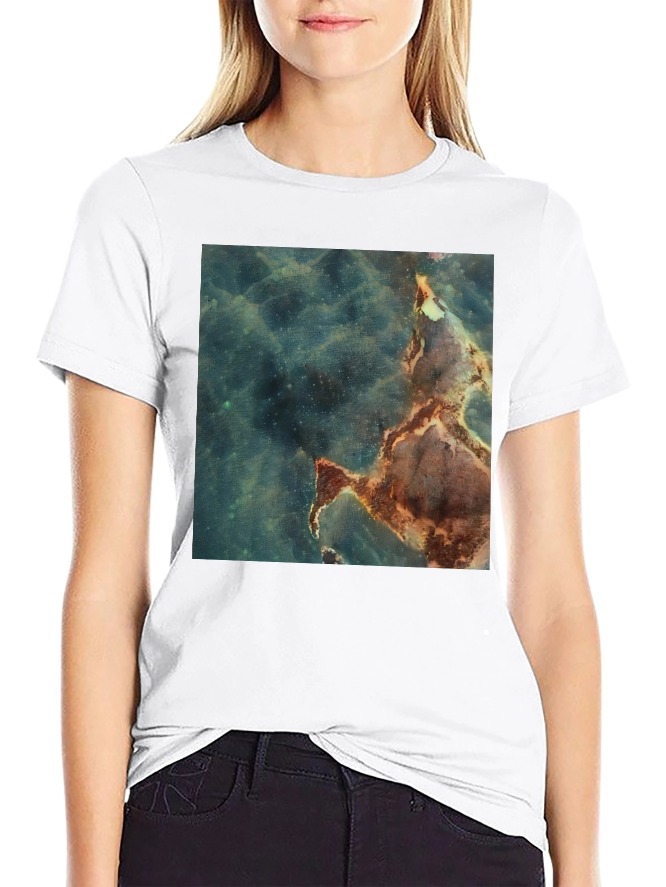 Nebula Print Black T-Shirt - Unique Graphic Tee