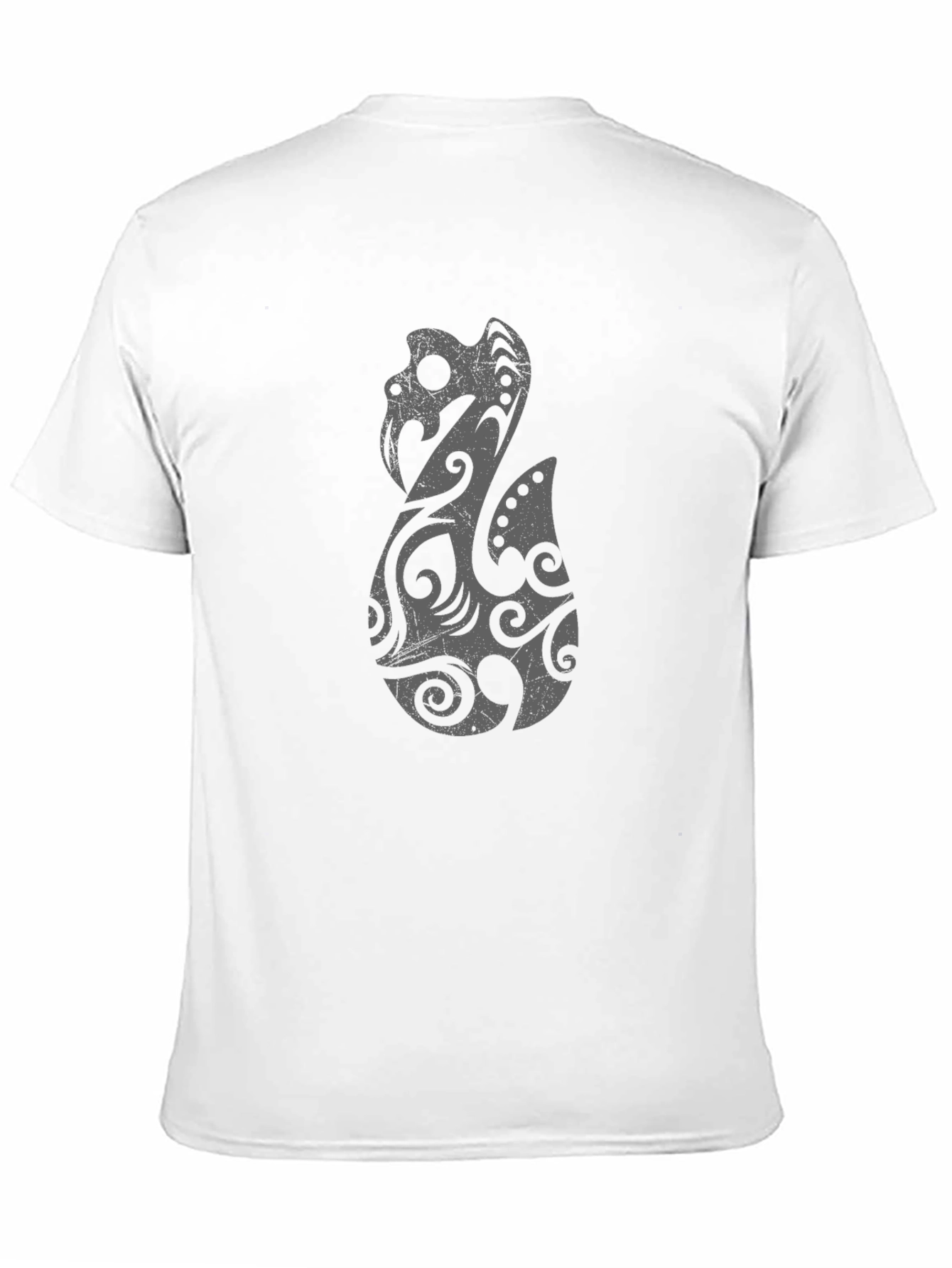 Tribal Hook Graphic Tee - Black Crew Neck