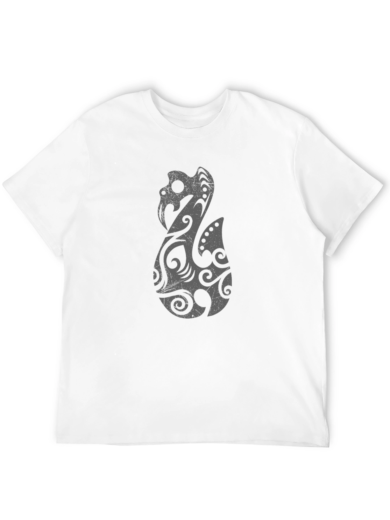 Tribal Hook Graphic Tee - Black Crew Neck