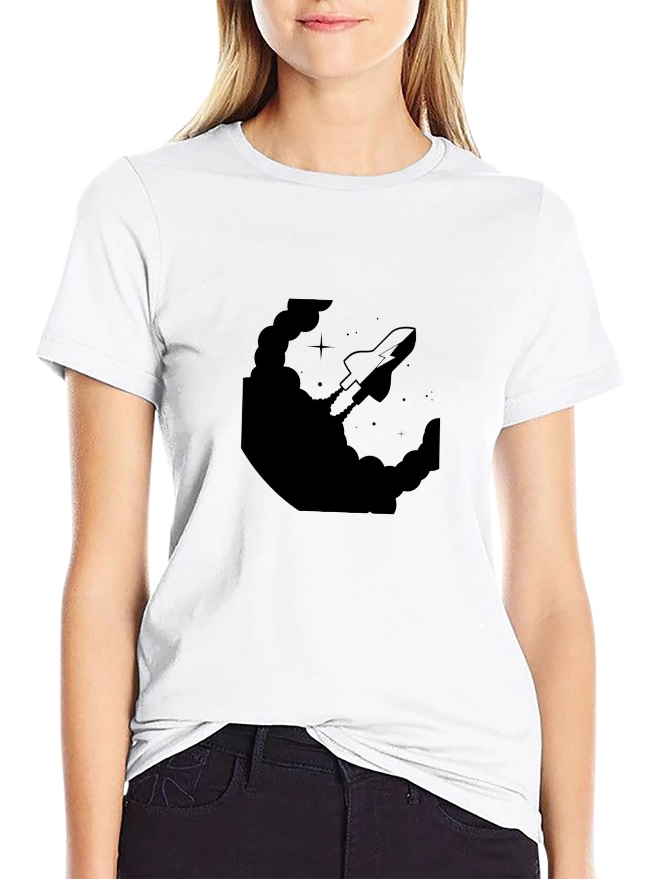 Rocket Launch Graphic Black T-Shirt