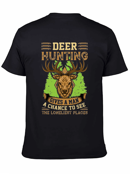 Deer Hunting Graphic T-Shirt - Mens Black Tee