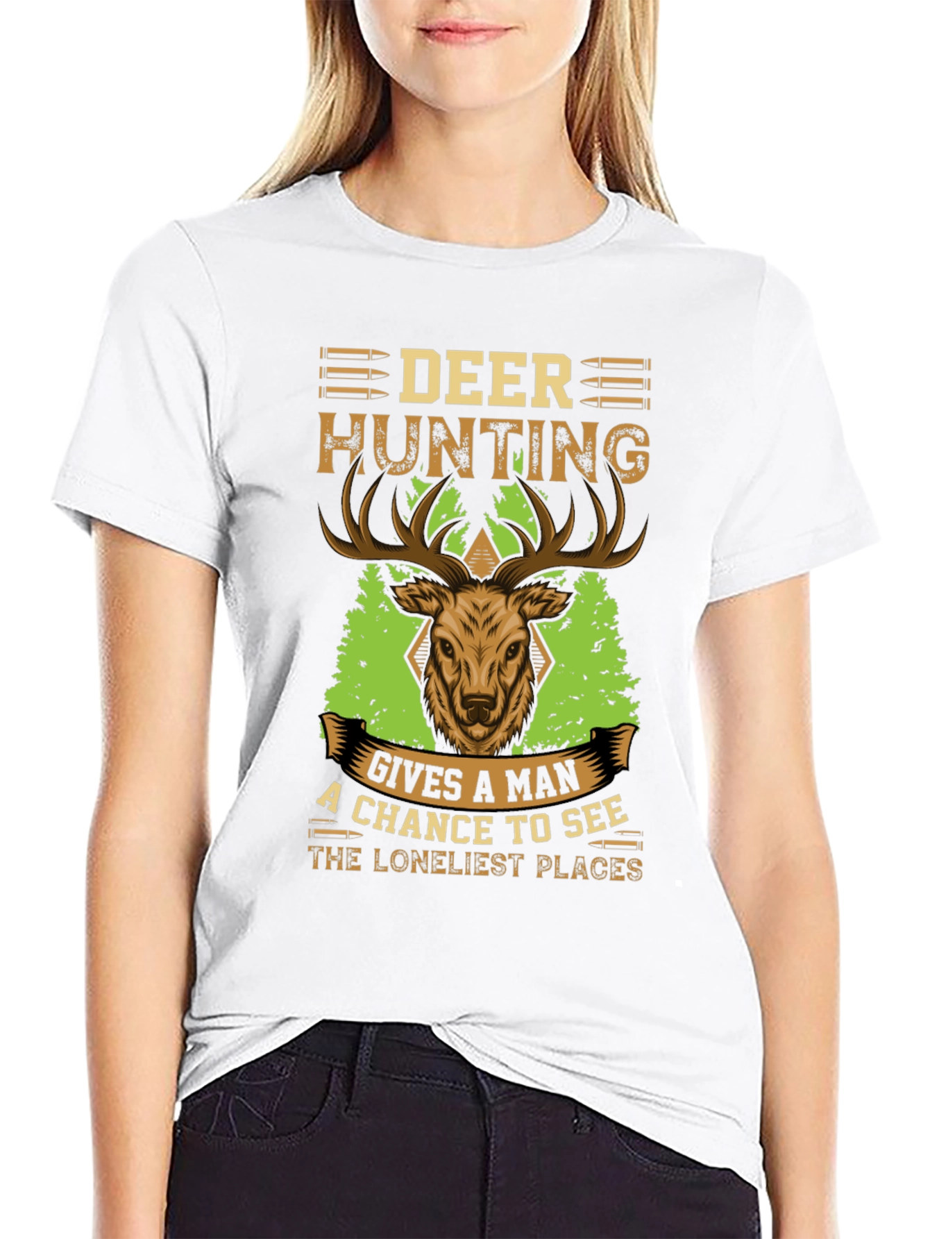 Deer Hunting Graphic T-Shirt - Mens Black Tee