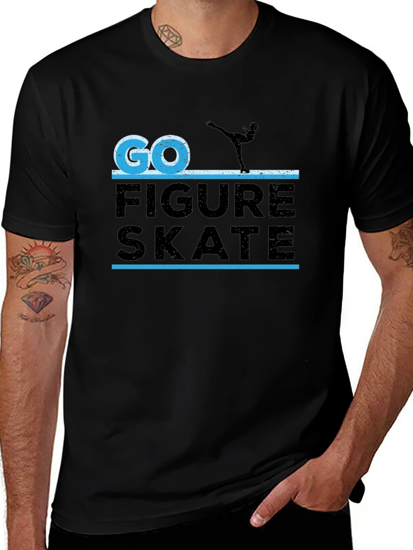 Go Figure Skate Tee - Black Graphic T-Shirt